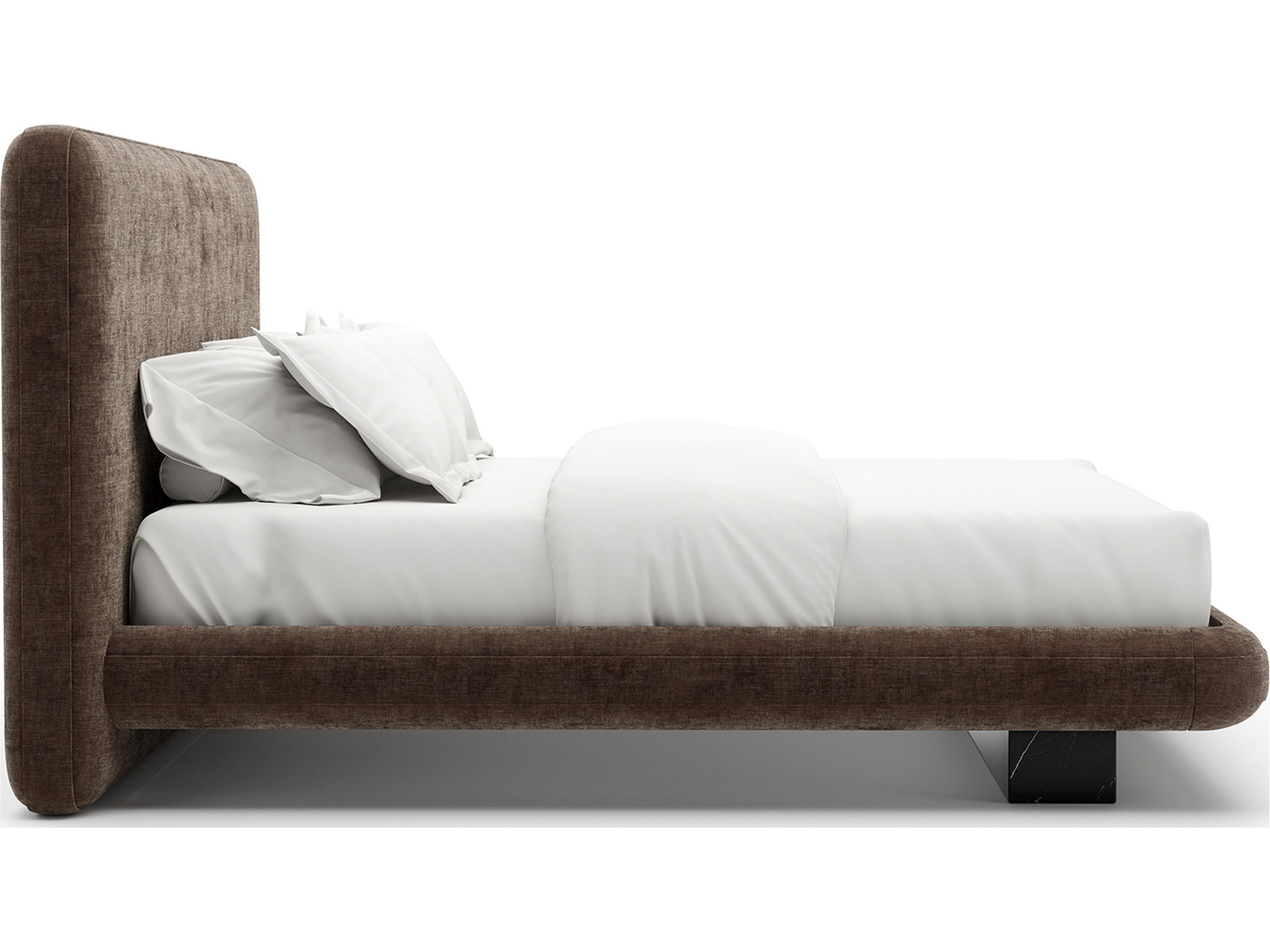 Caracole Overlap Brown Upholstered King Platform Bed
