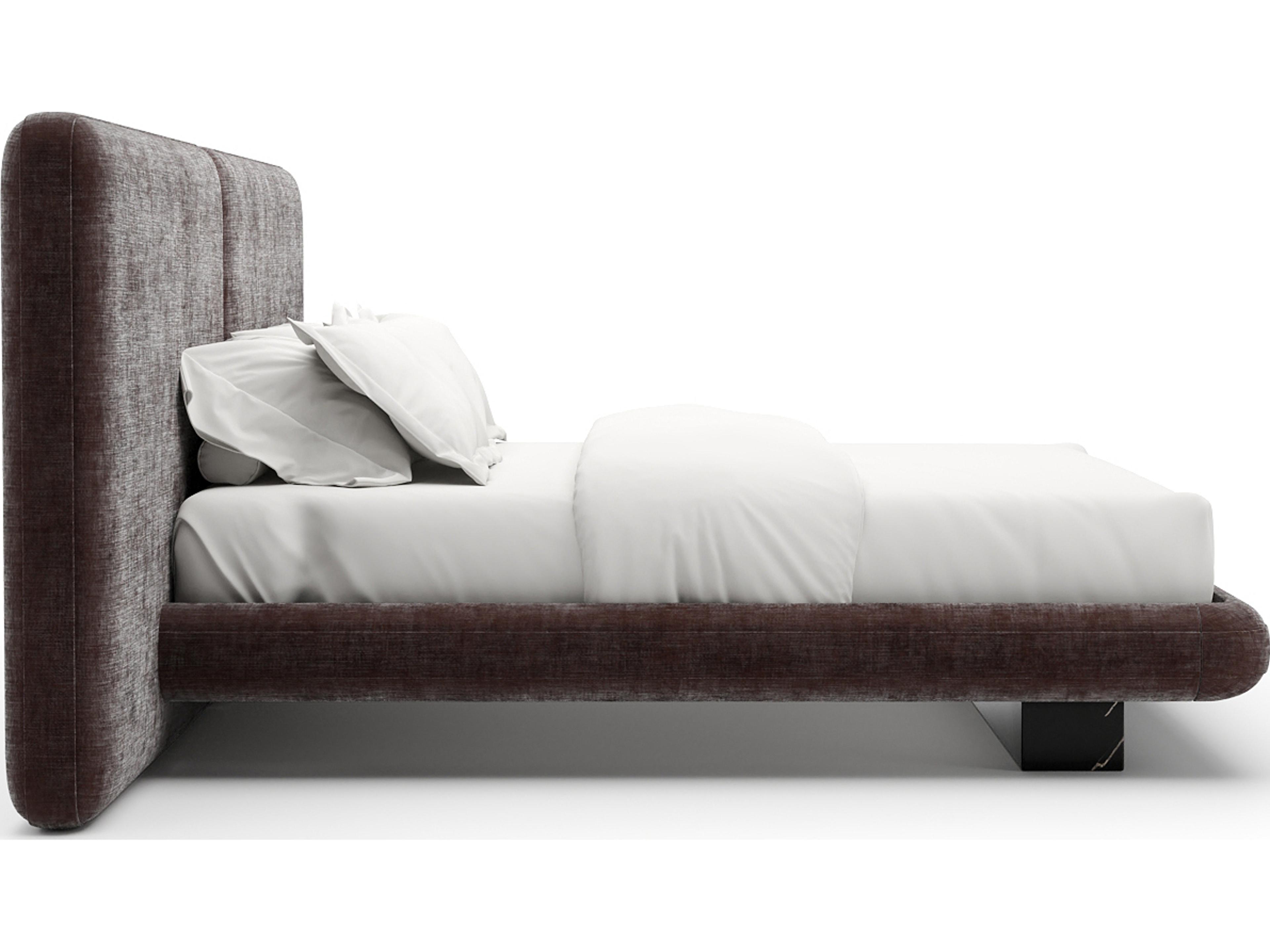 Caracole Overlap Brown Upholstered King Platform Bed