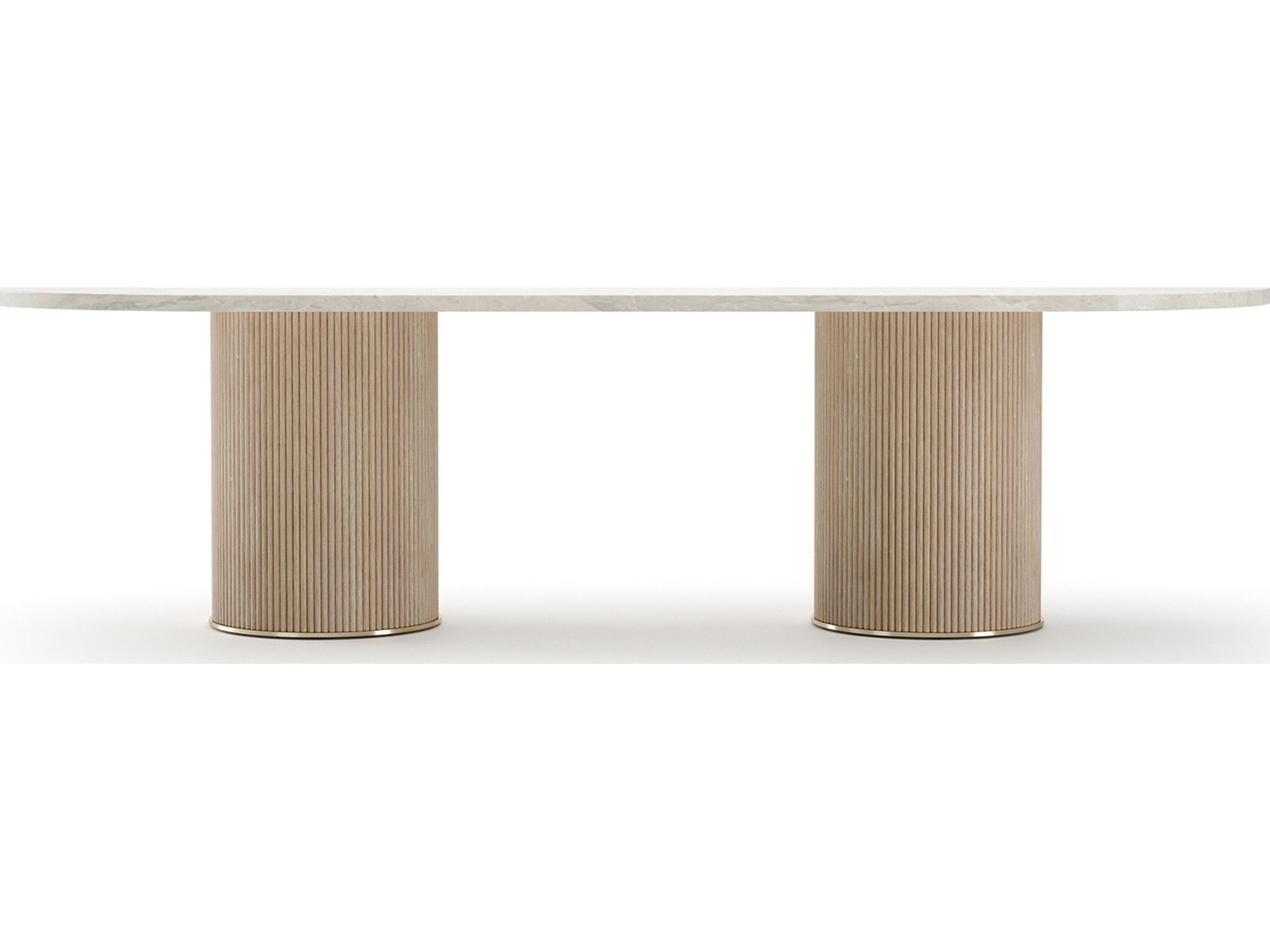 Caracole Rhythm Oval Stone Dining Table