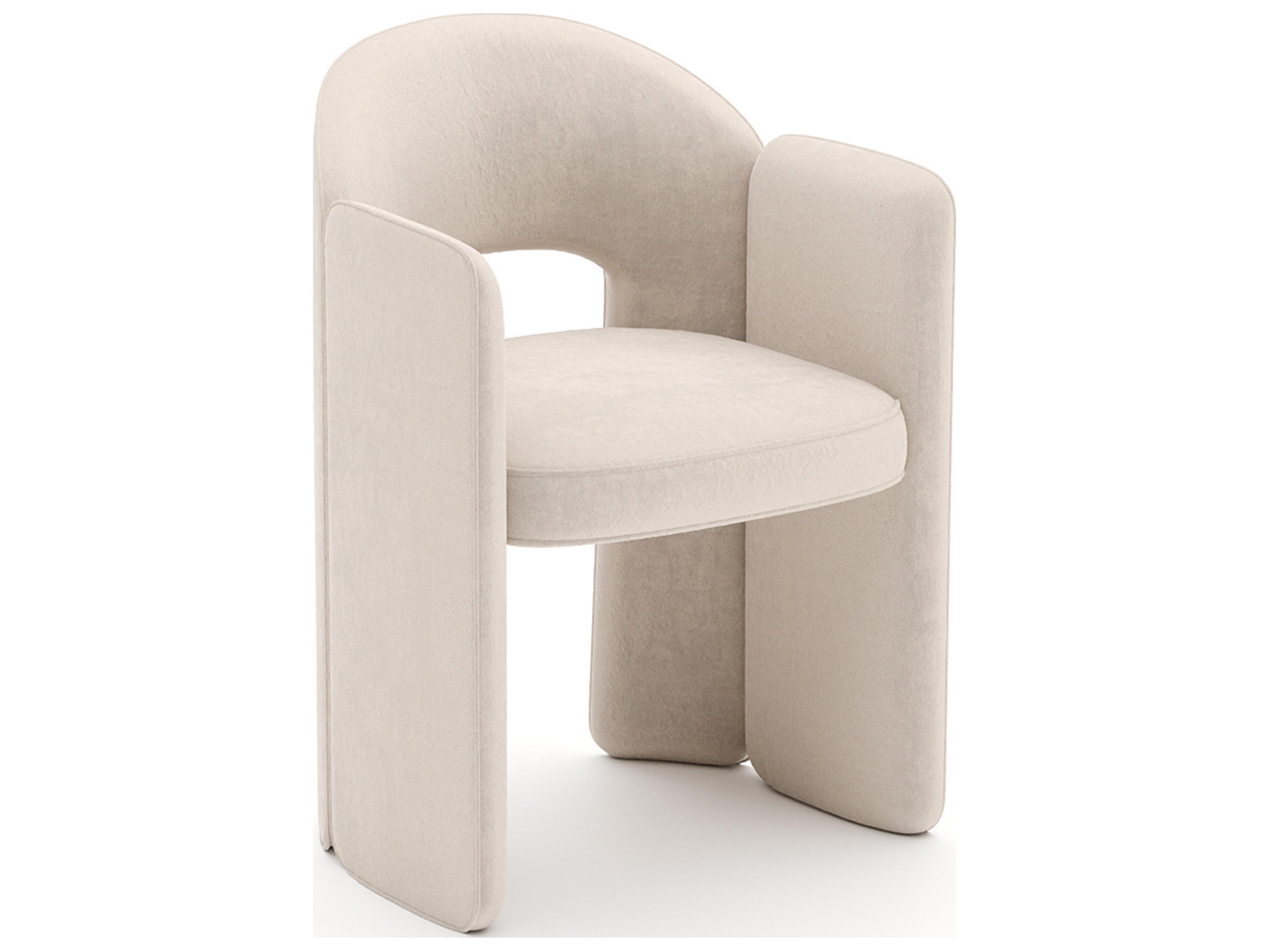 Caracole Overlap Beige Upholstered Arm Dining Chair