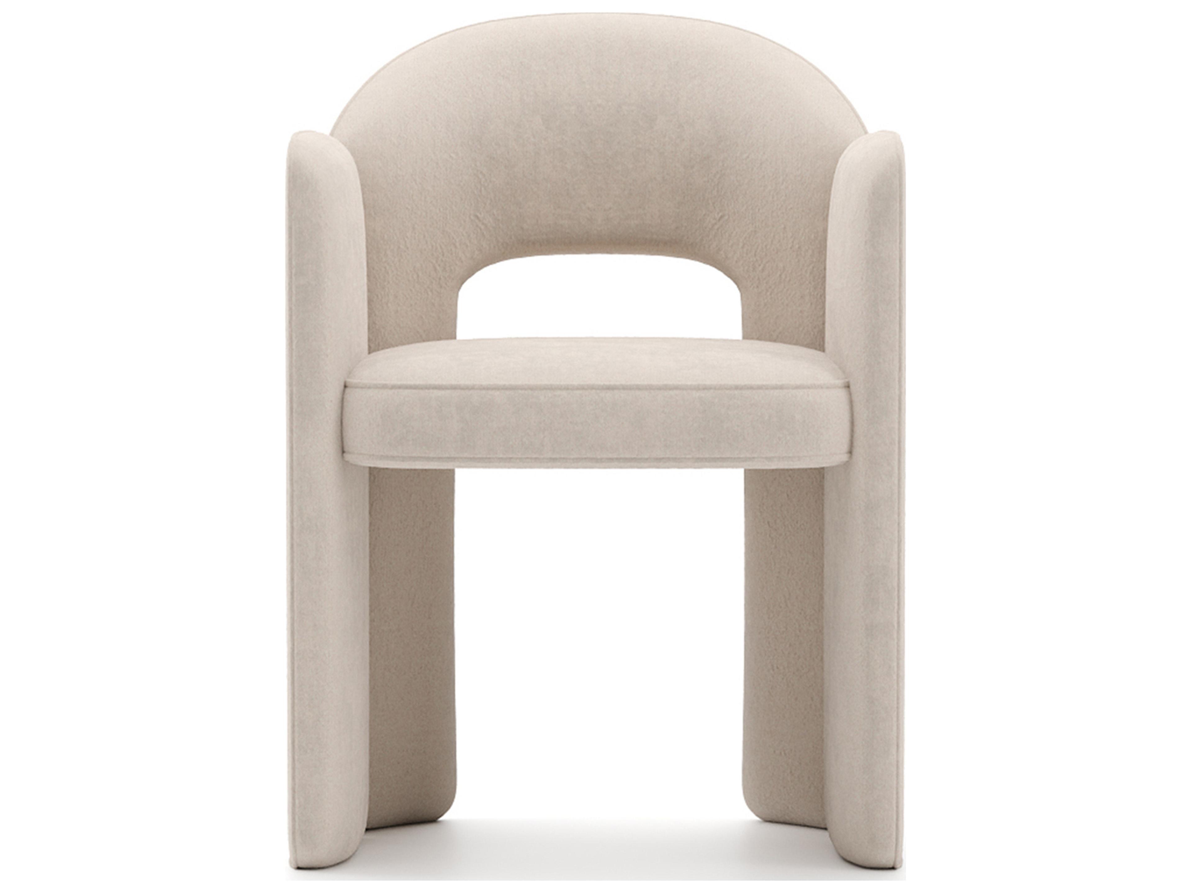 Caracole Overlap Beige Upholstered Arm Dining Chair
