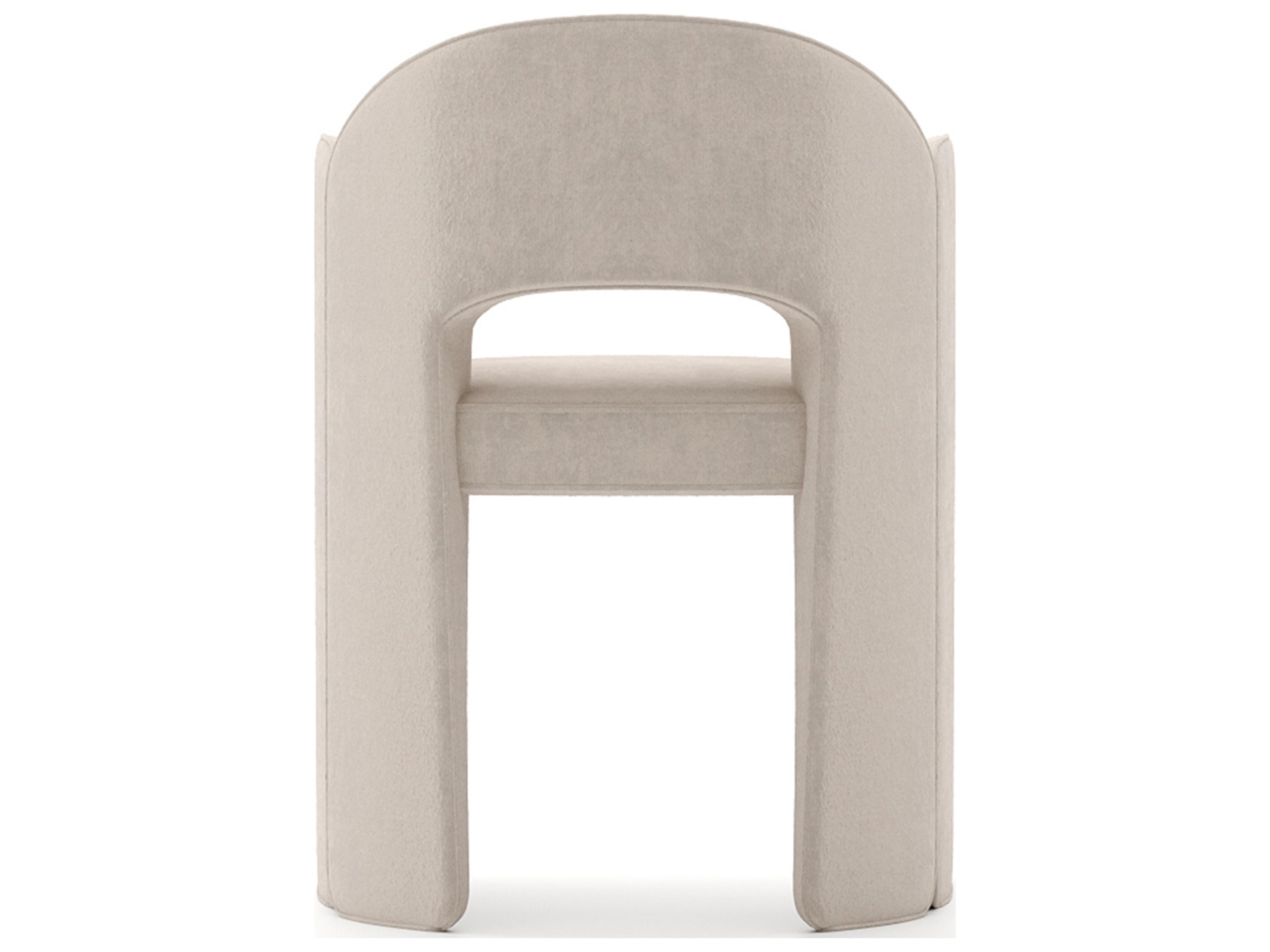 Caracole Overlap Beige Upholstered Arm Dining Chair