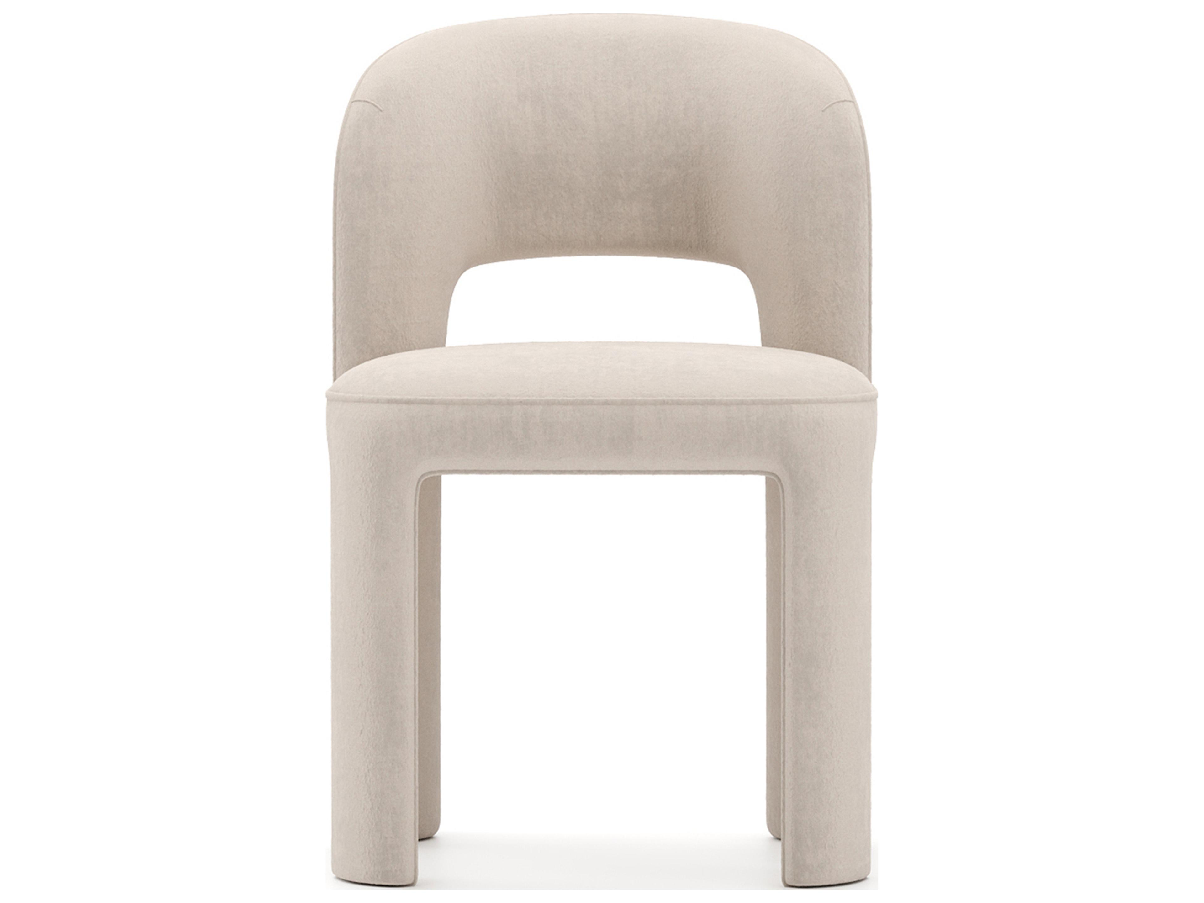 Caracole Overlap Beige Upholstered Armless Dining Chair