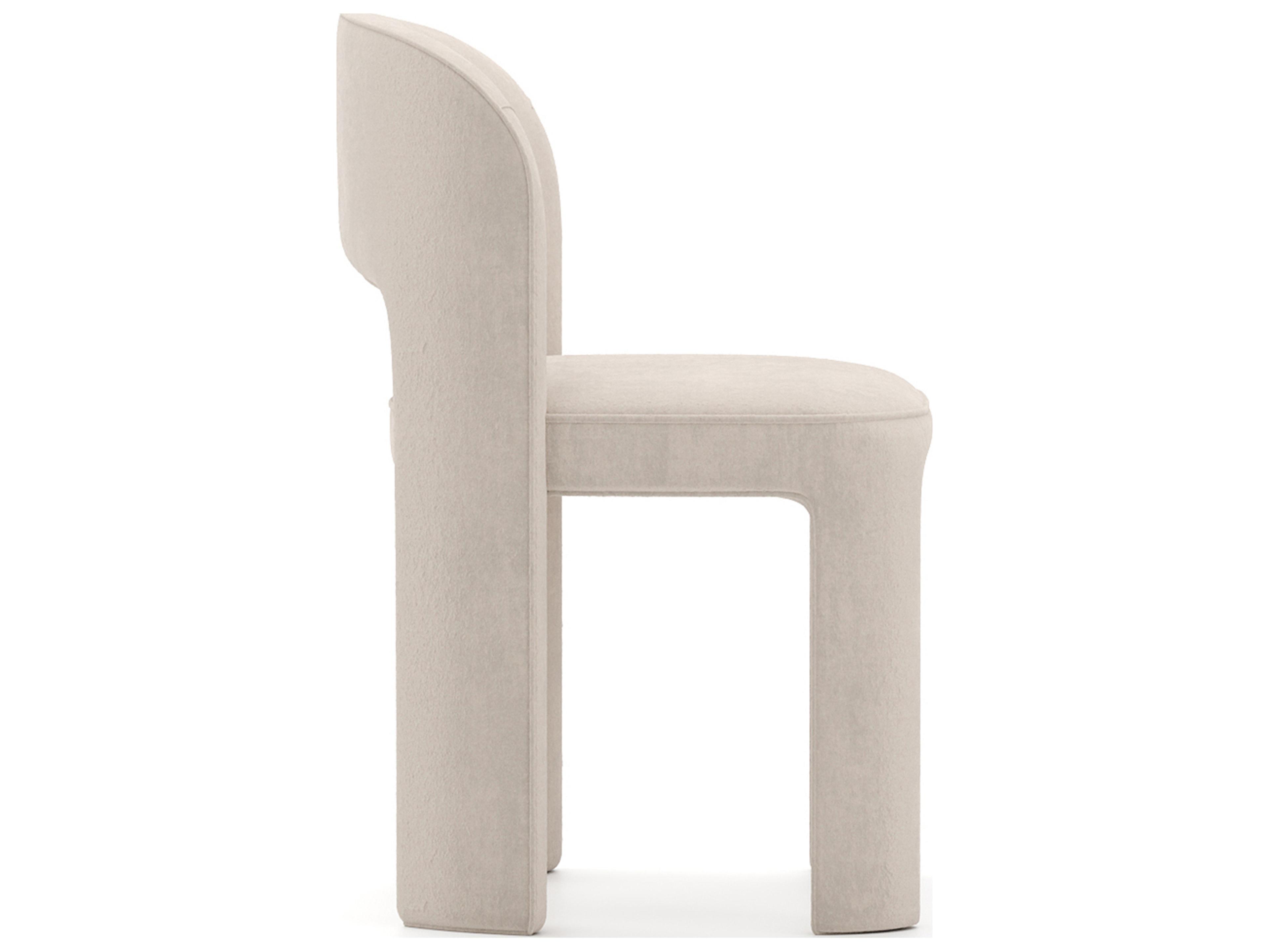 Caracole Overlap Beige Upholstered Armless Dining Chair