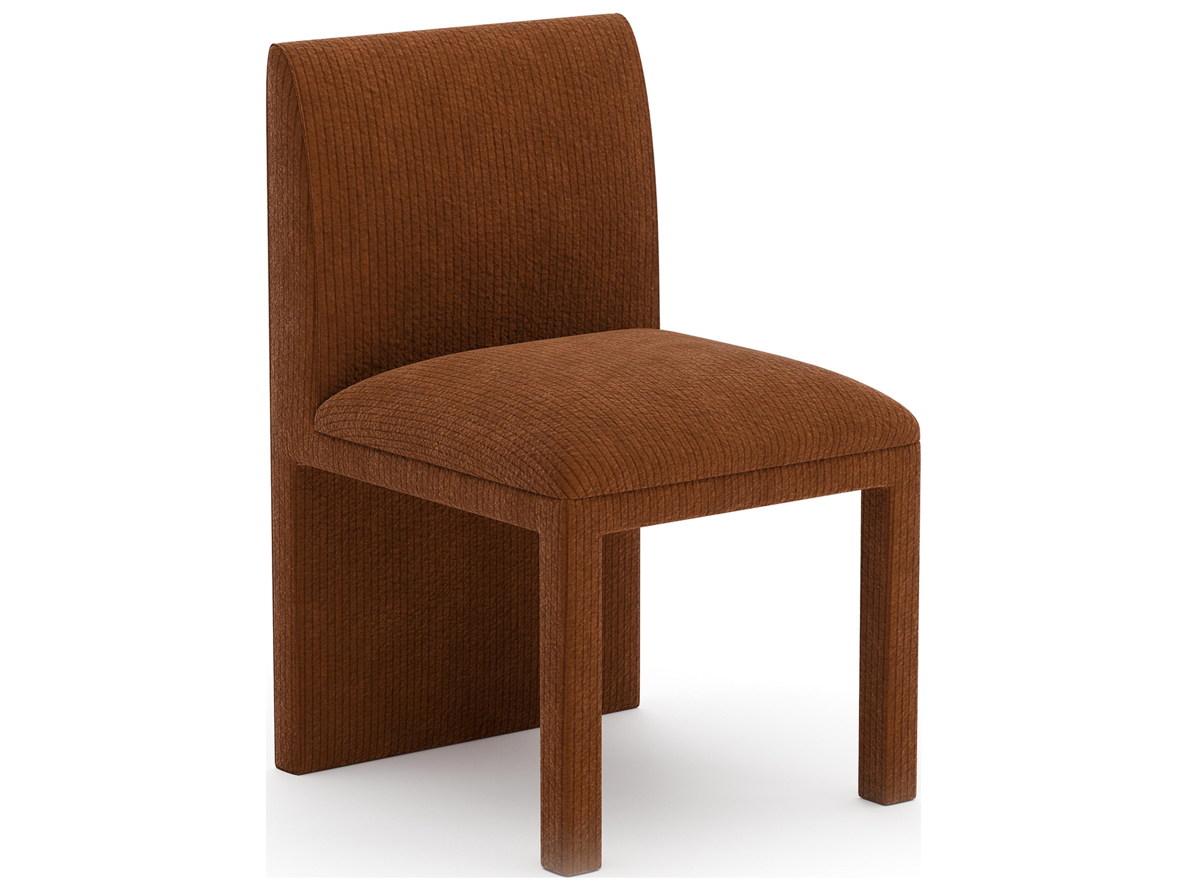 Precipice Brown Upholstered Armless Dining Chair