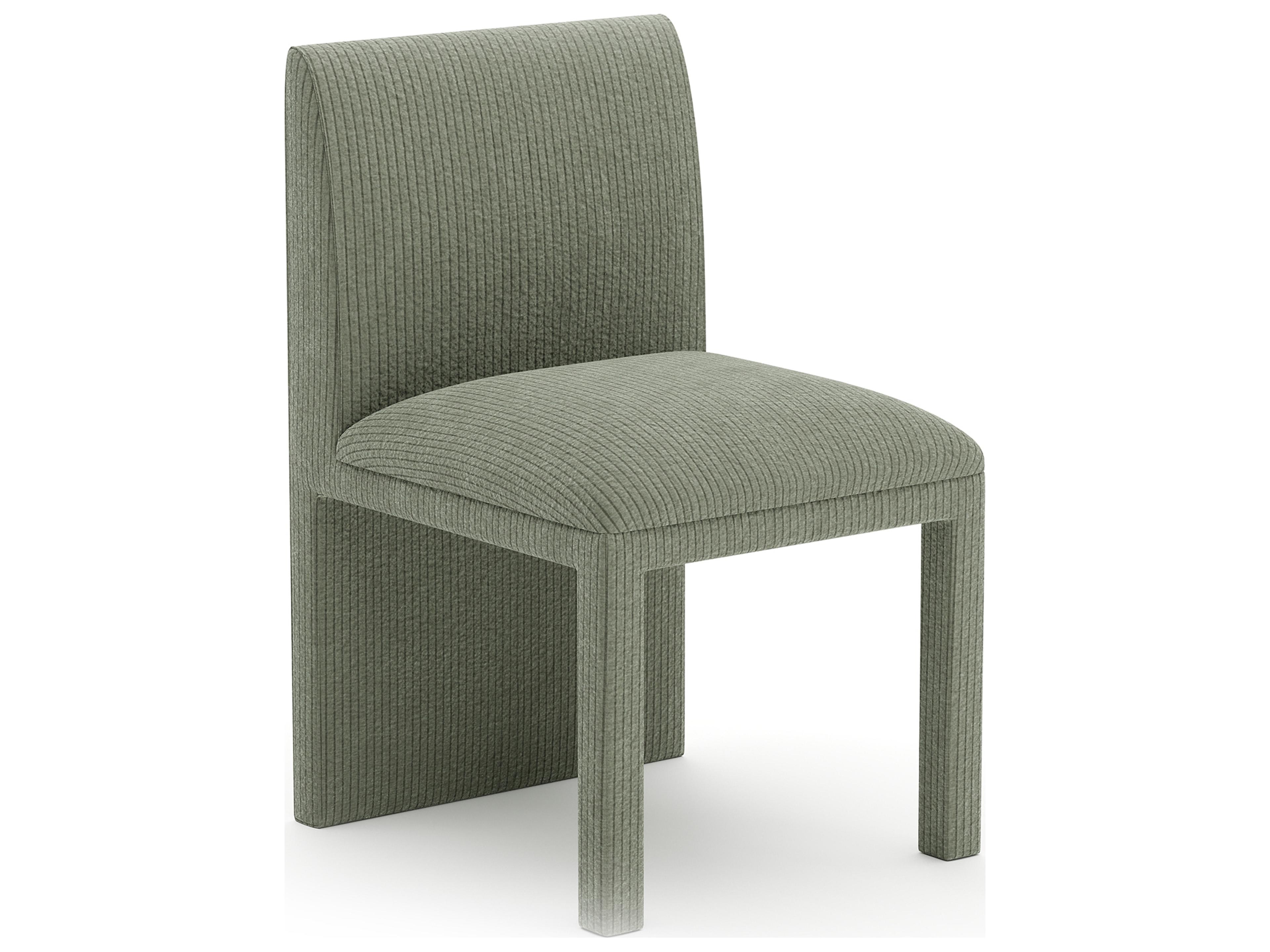 Precipice Green Upholstered Armless Dining Chair