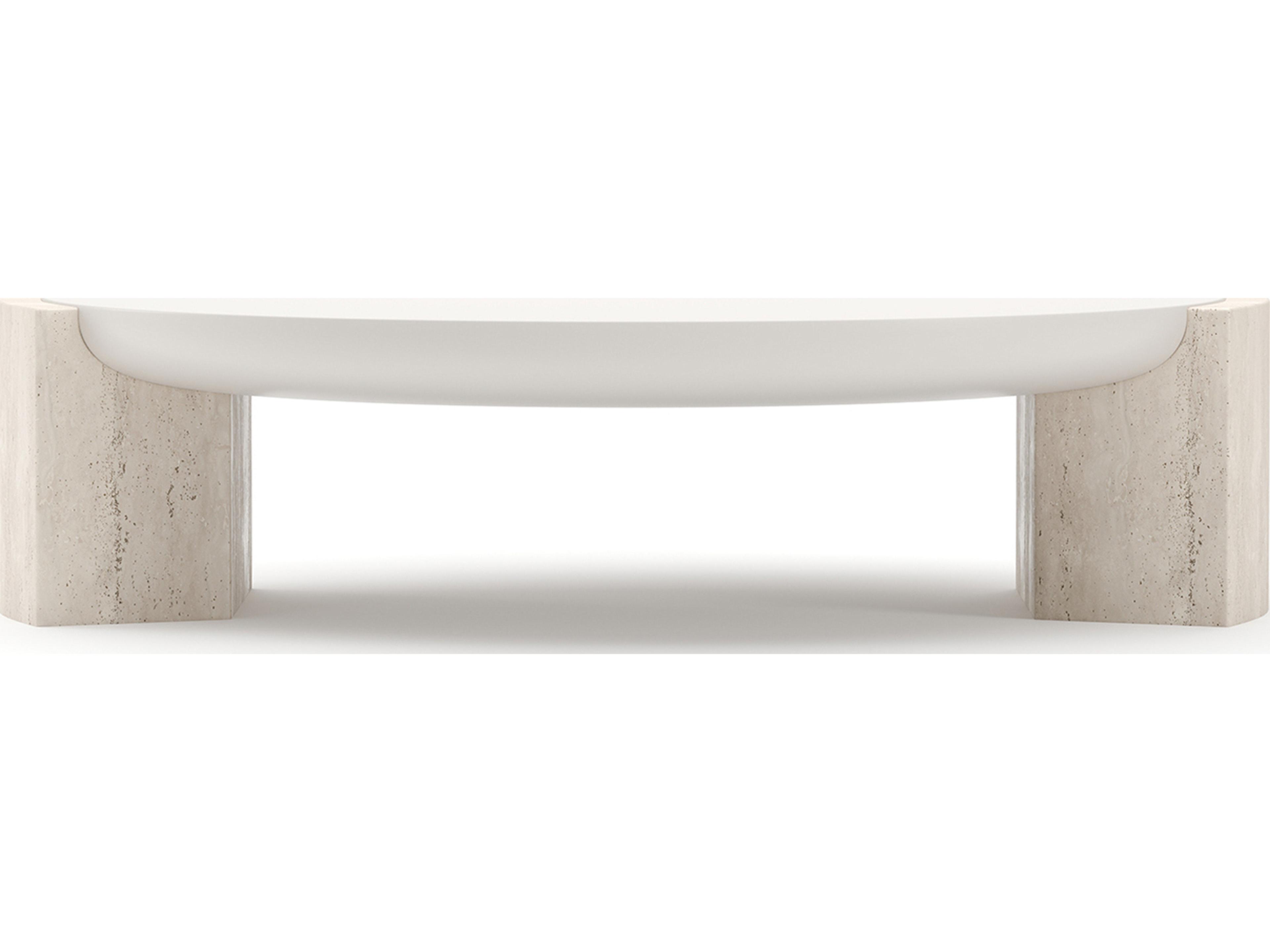 Caracole Overlap Demilune Wood Coffee Table