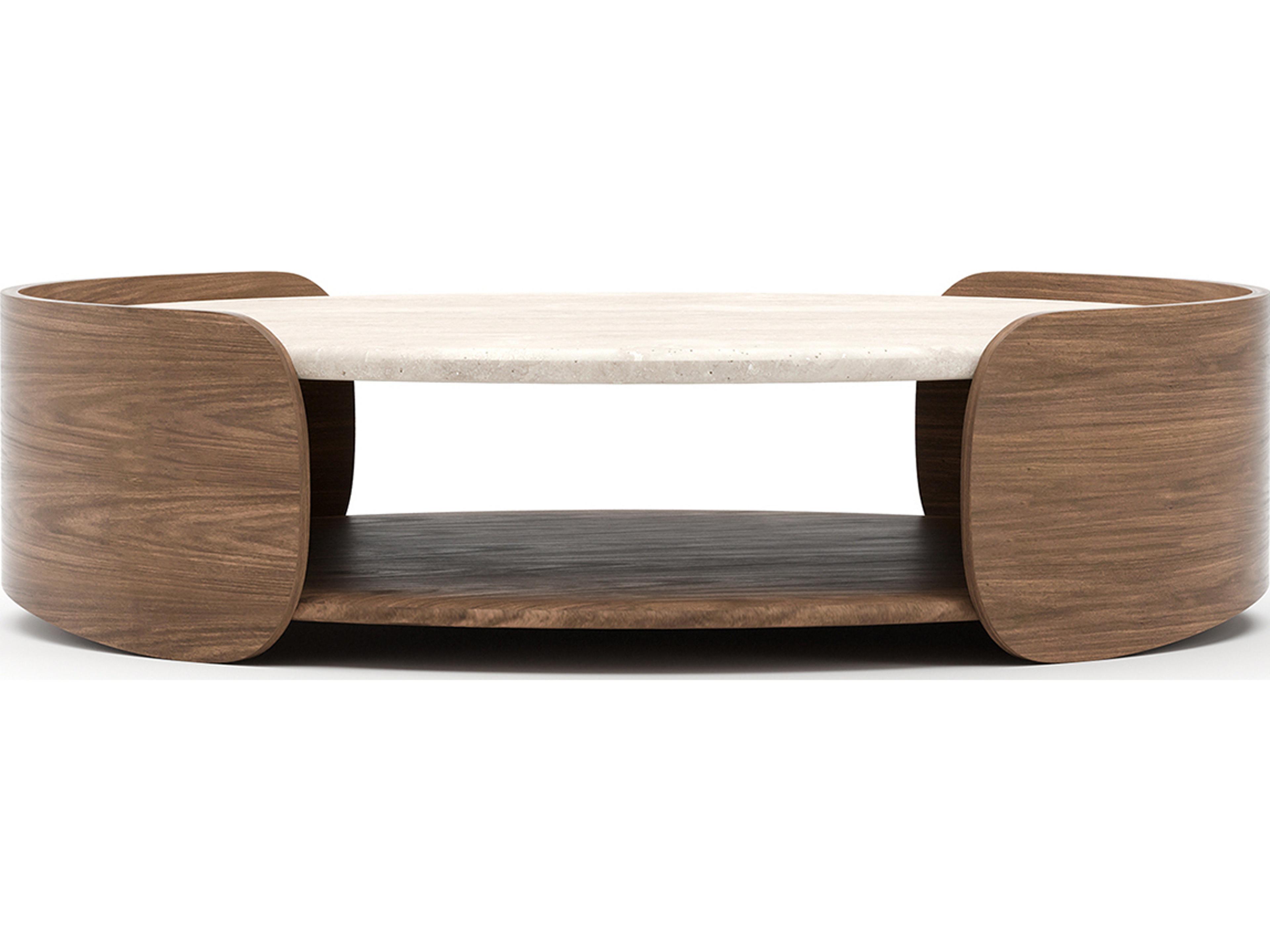 Caracole Fleur Round Stone Coffee Table