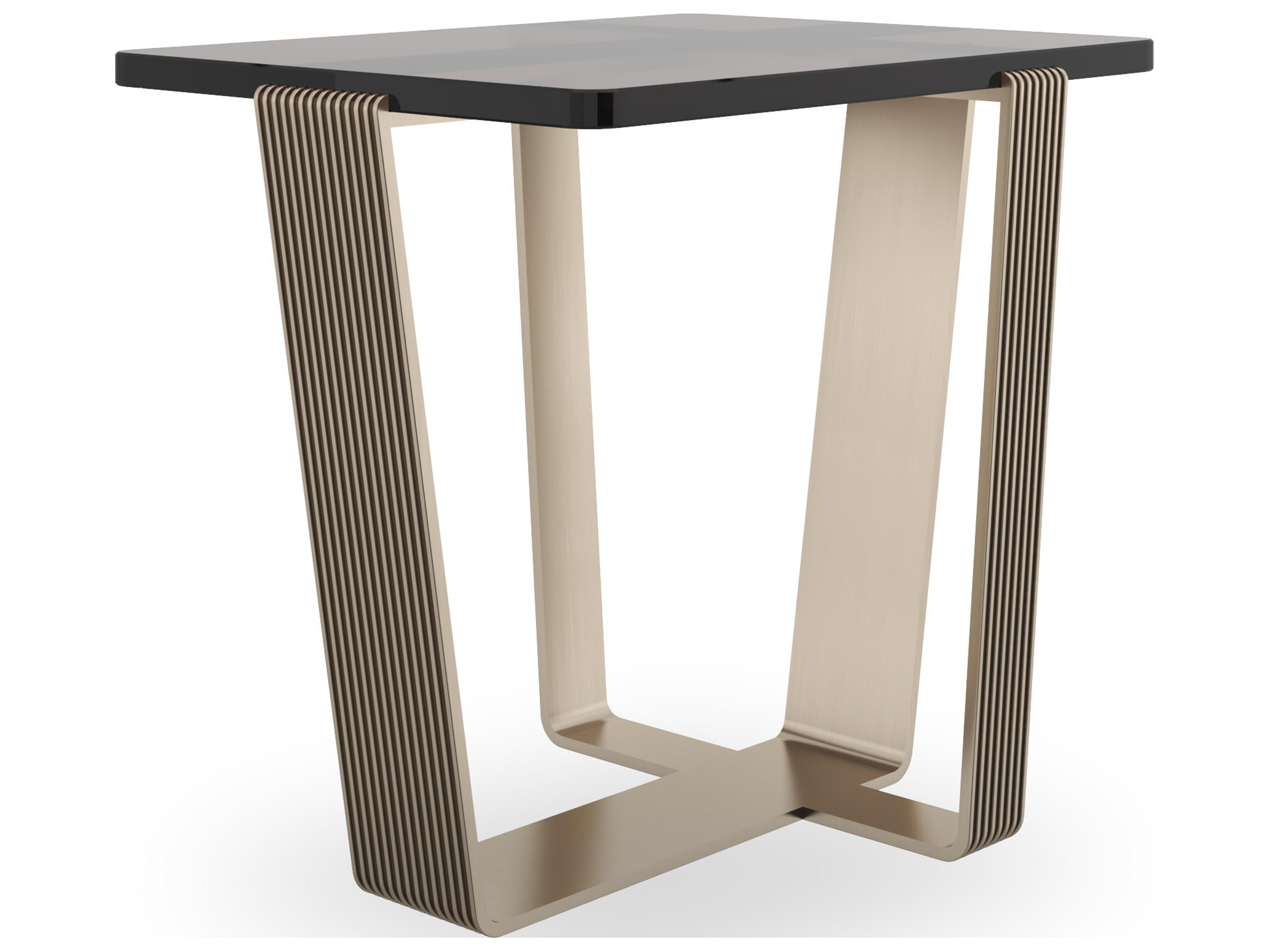 Counter Balance Rectangular Glass End Table