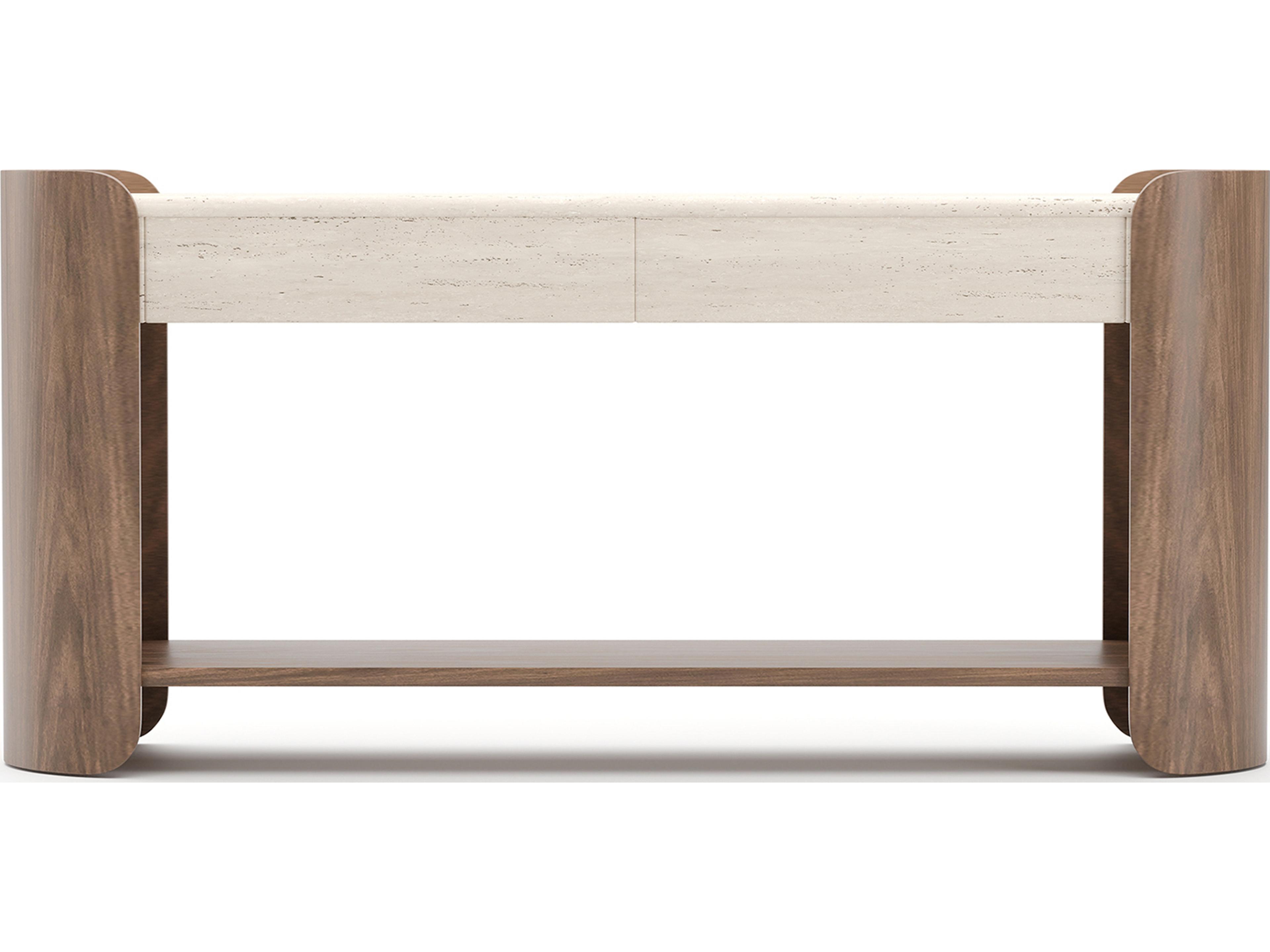 Caracole Fleur Rectangular Stone Console Table