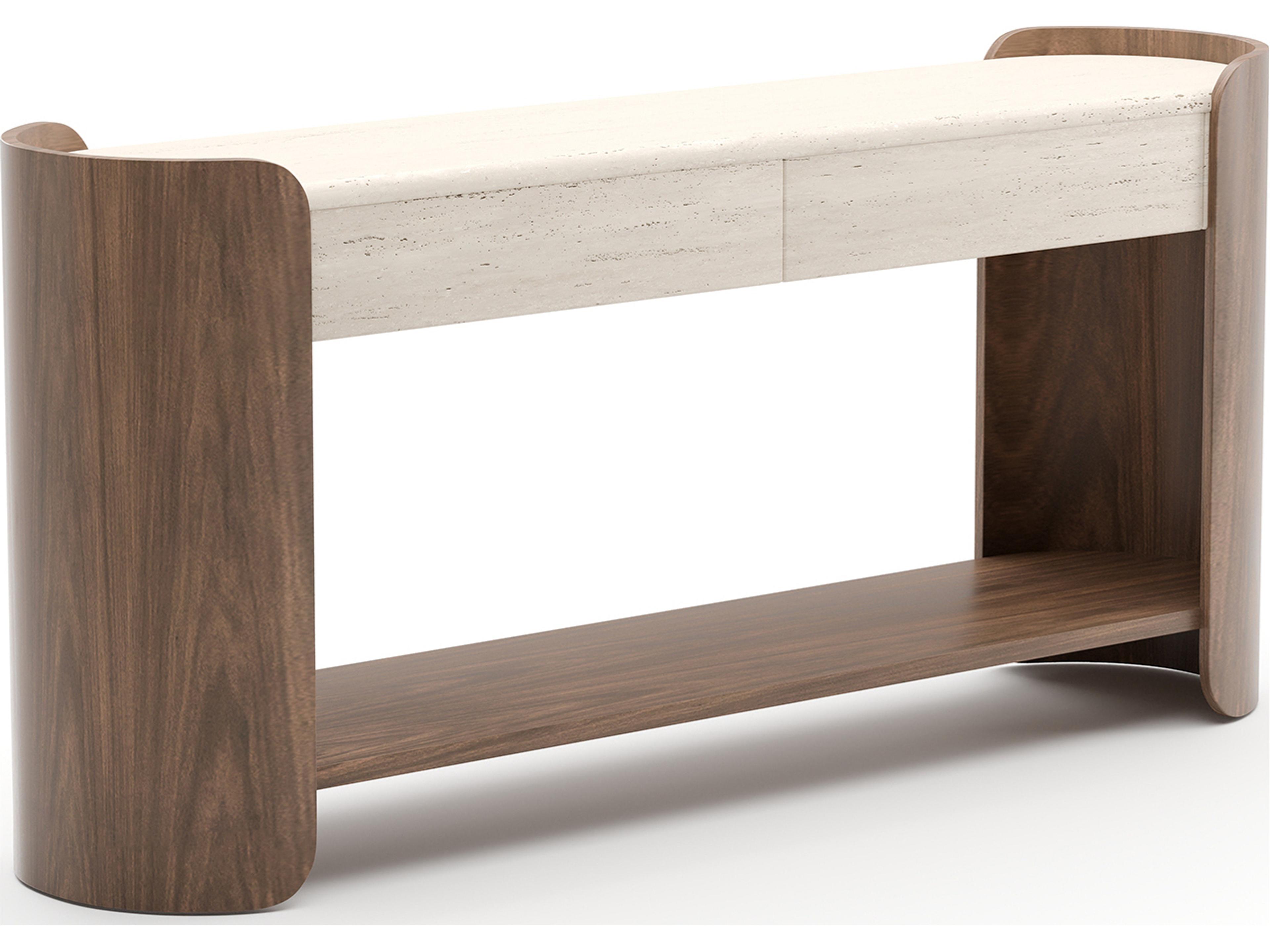 Caracole Fleur Rectangular Stone Console Table