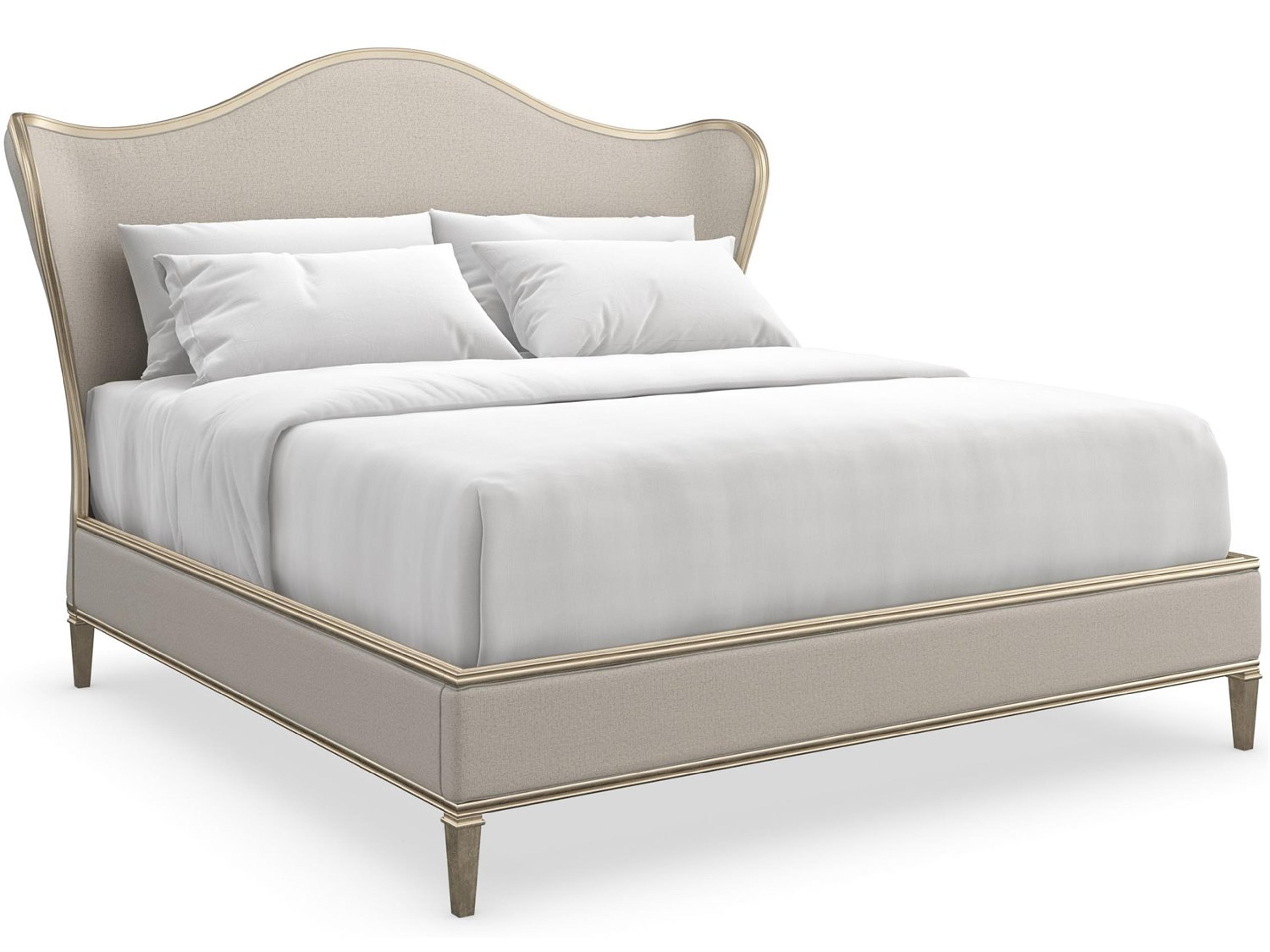 Bedtime Beauty King Bed in Auric Finish with Performance Fabric