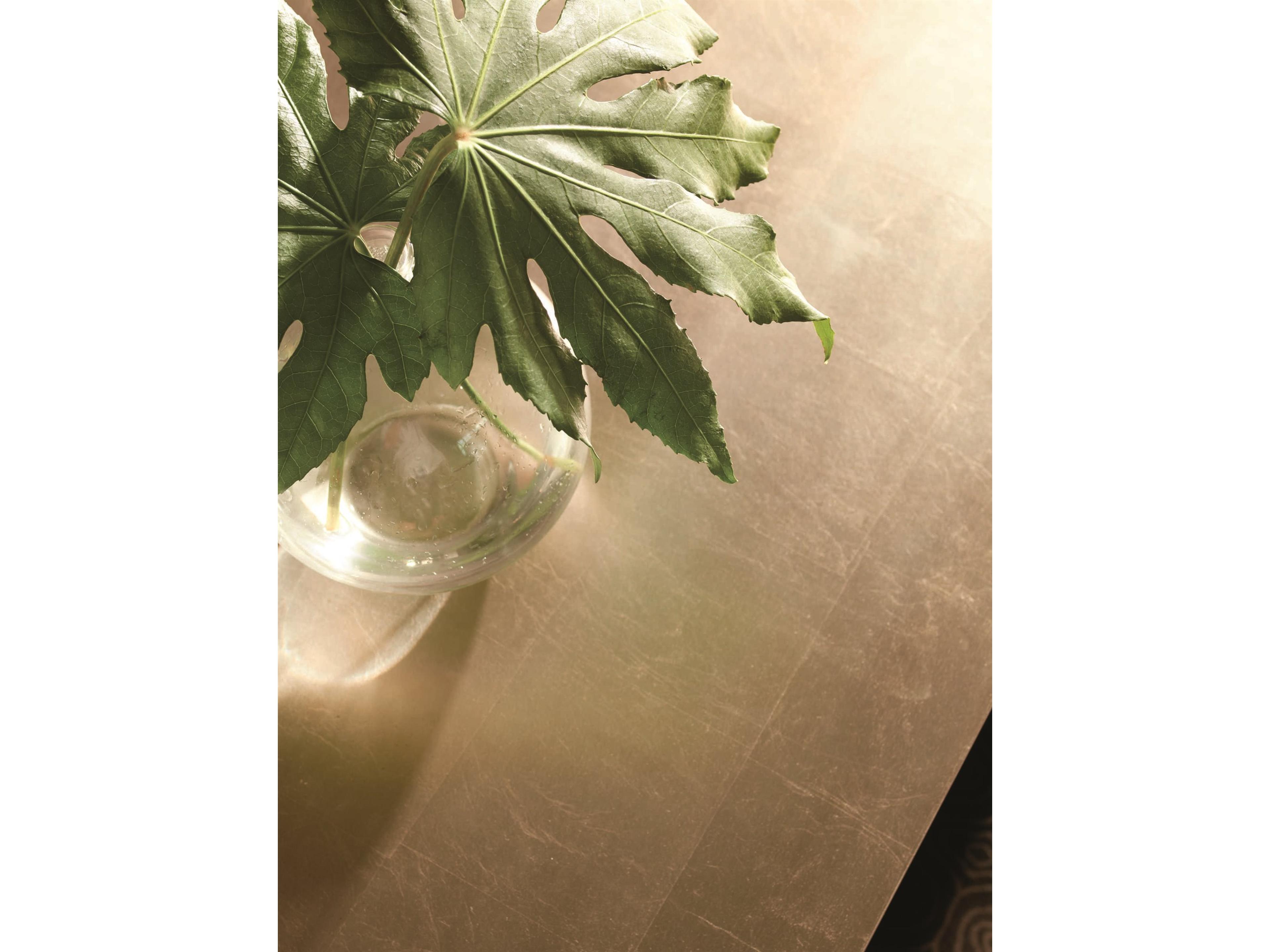 Caracole Classic Couture Taupe Silver Leaf Rectangular Wood Almost Black Coffee Table