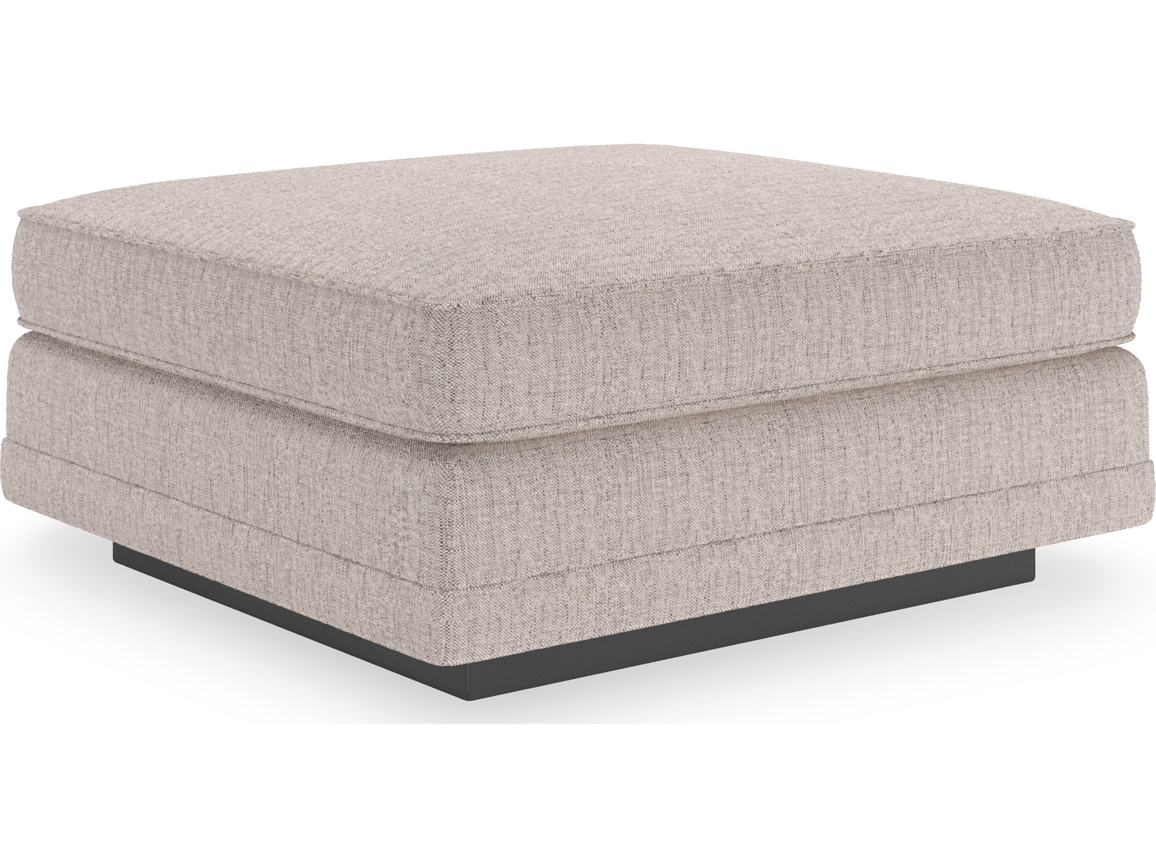 Modern Fusion Fusion Simply Black Beige Upholstered Ottoman