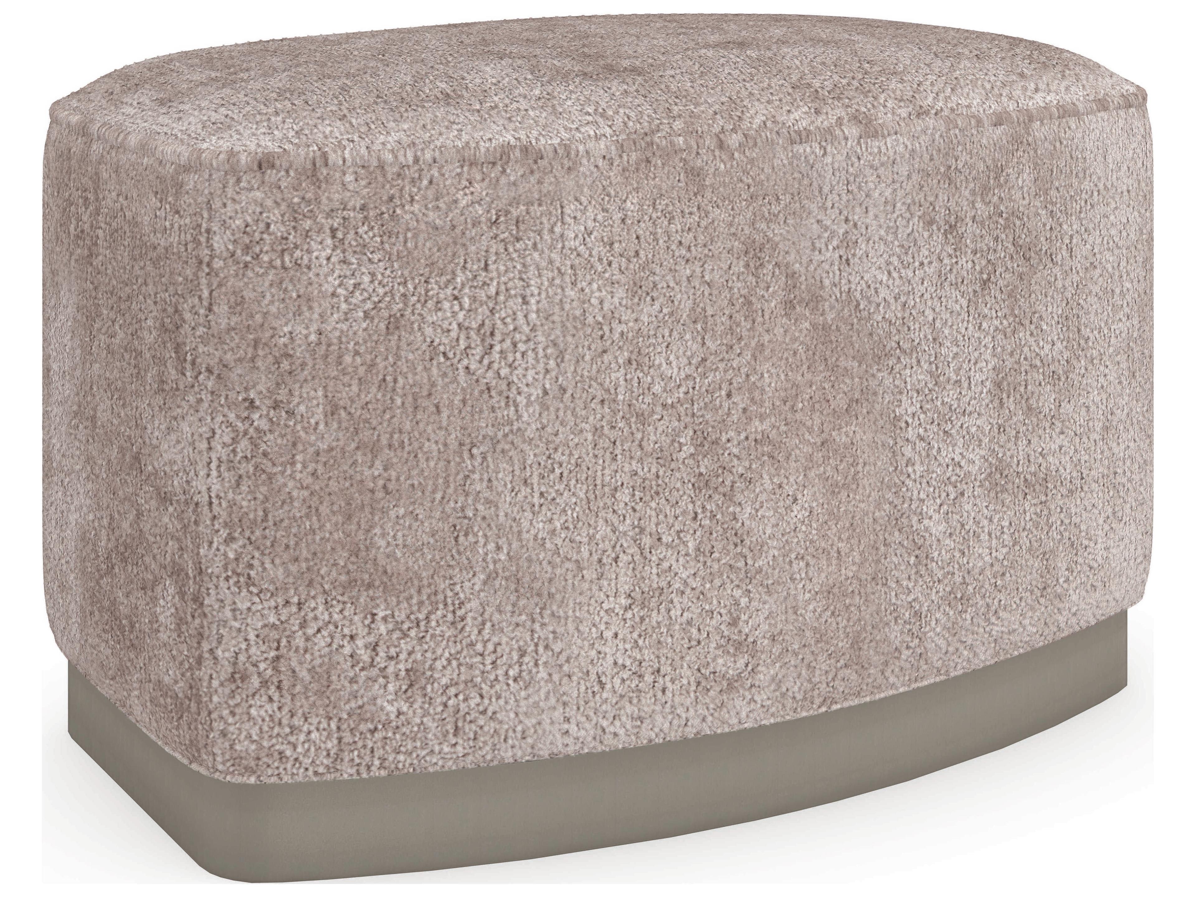 Upholstery Small Wonder Soft Silver Paint Beige Upholstered Ottoman