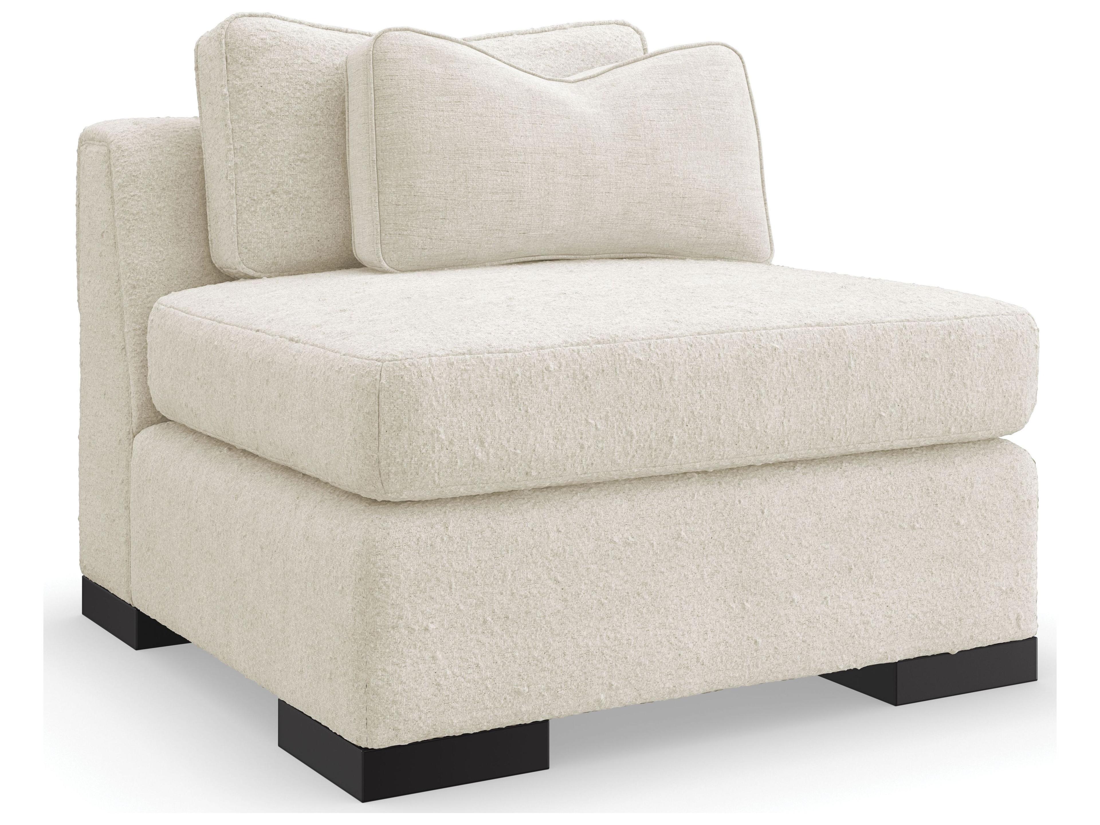 Modern Edge Edgeless Armless Modular Accent Chair in White Fabric