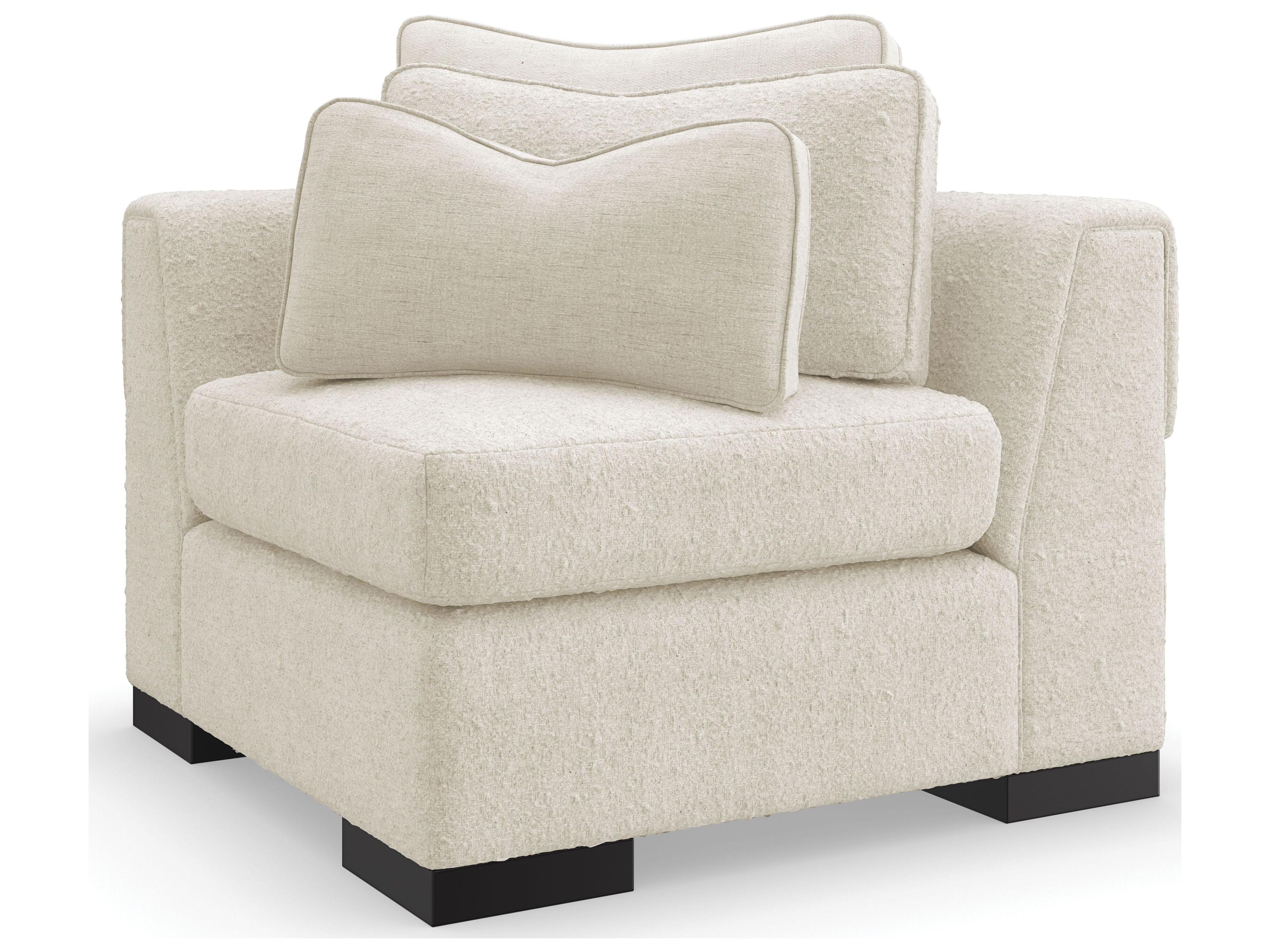 Modern Metro Edge Corner Modular Fabric Sectional in Satin Ebony