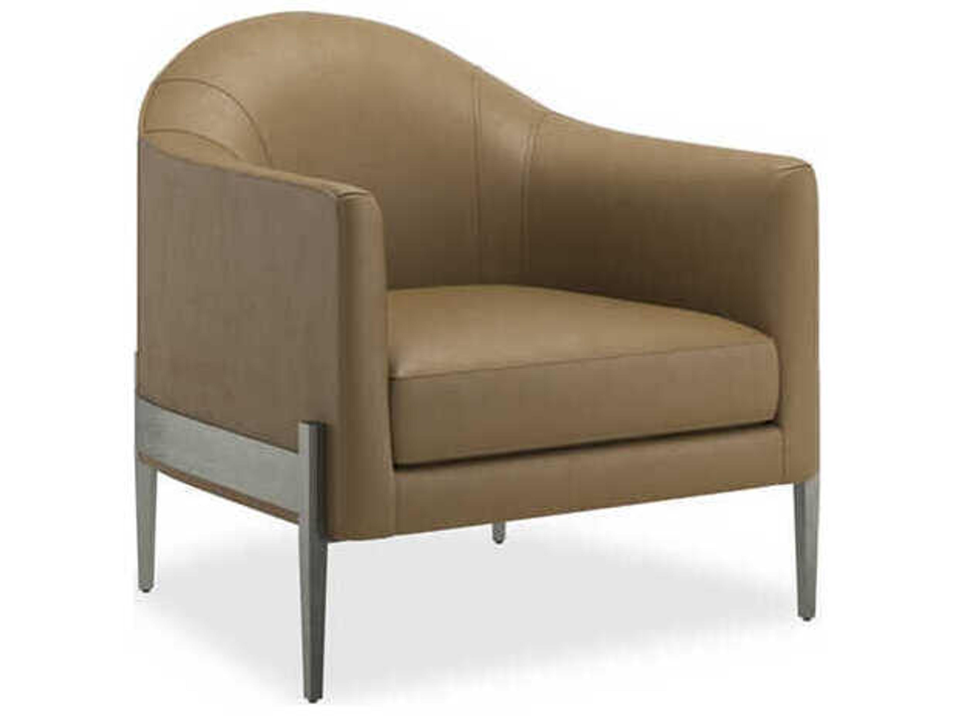 Modern Artisan Remix Rebound Brown Leather Accent Chair