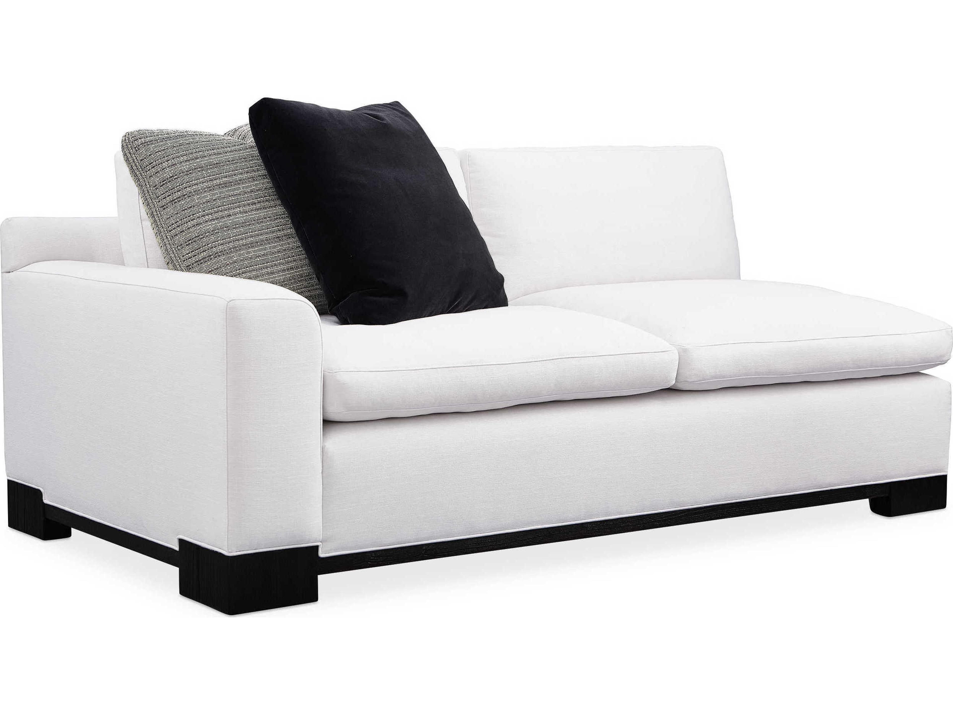 Modern Artisan Remix Refresh Left Arm Facing Black Stained Ash White Upholstered Loveseat