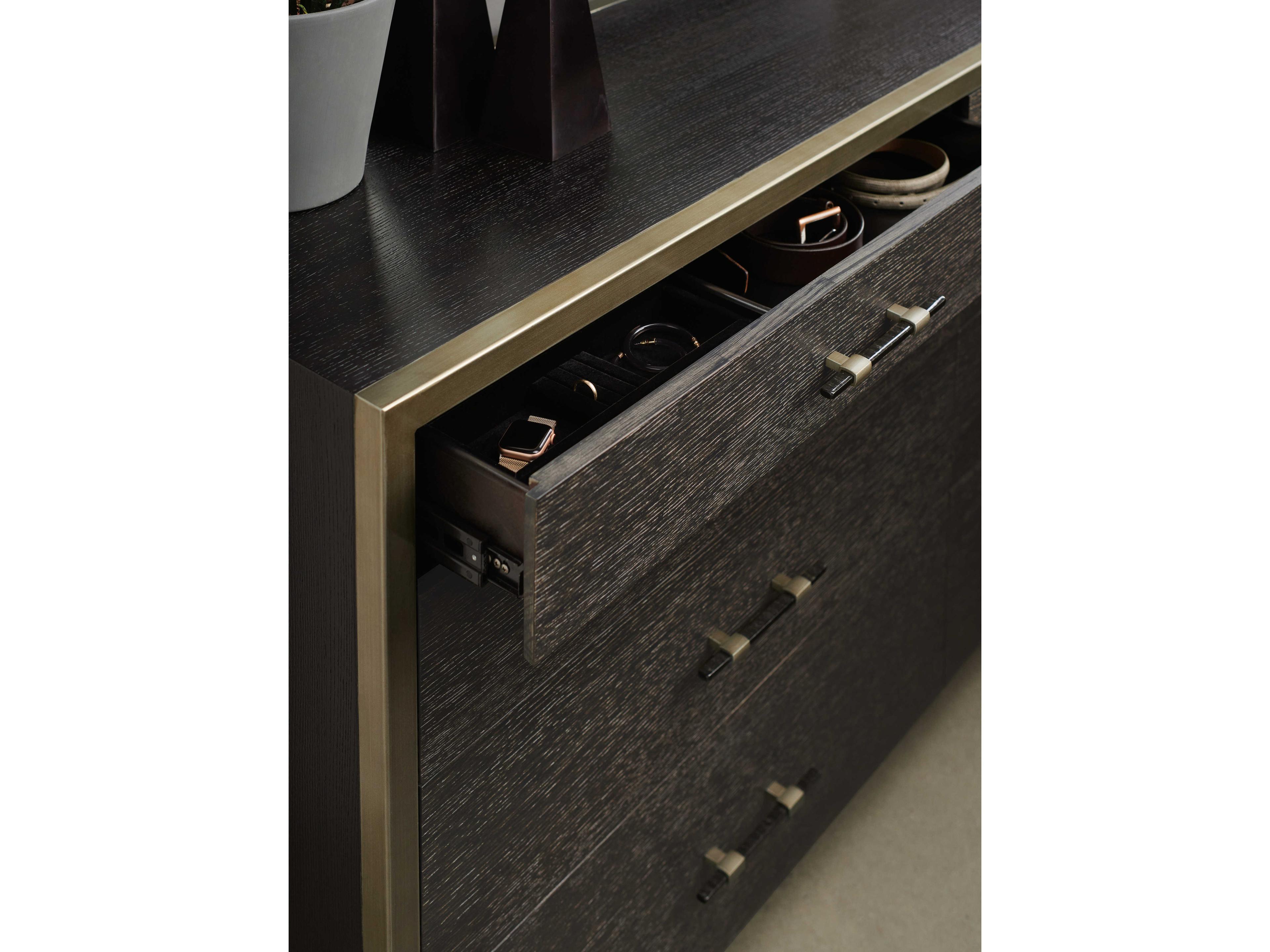 Caracole Modern Artisan Remix 8-Drawers Brown Ash Wood Double Dresser