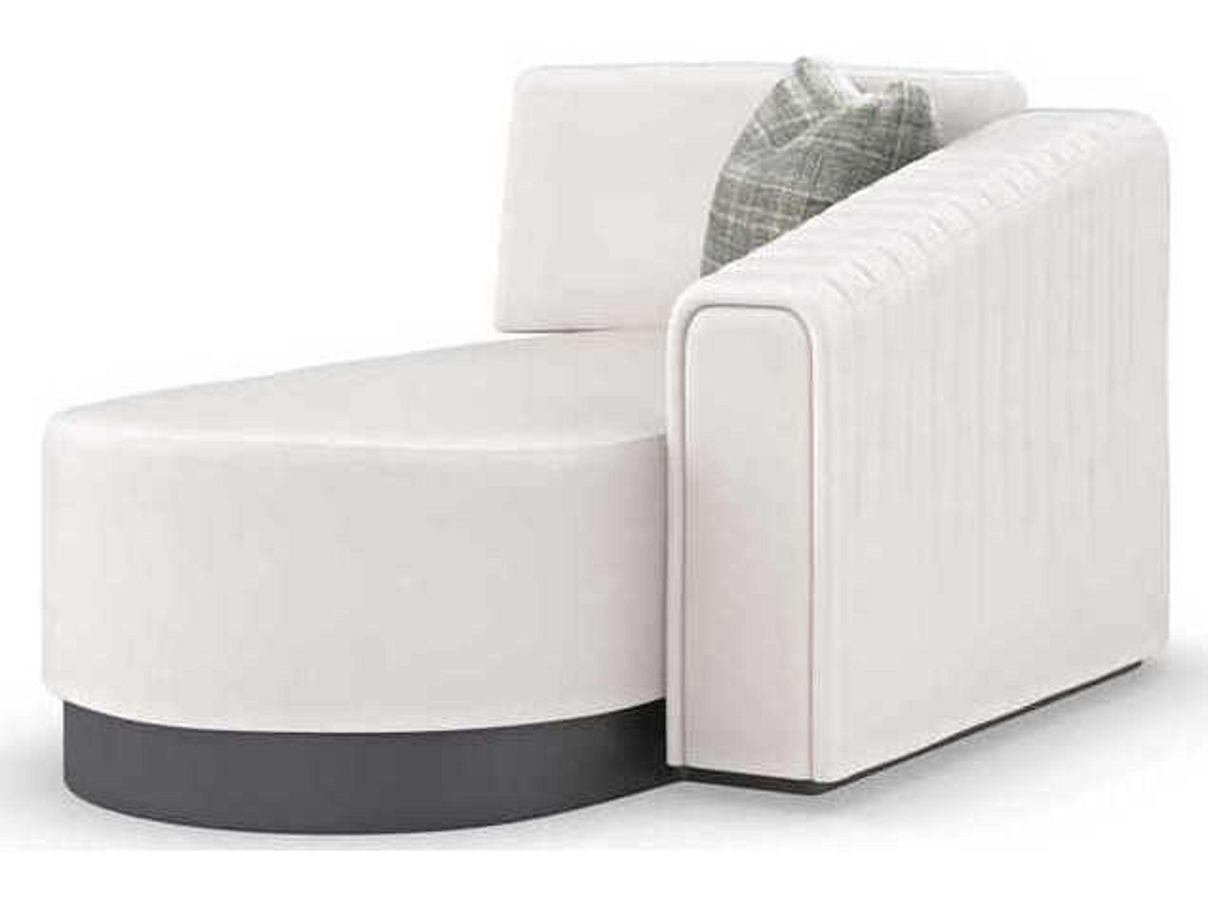 La Moda Iron Ore White Upholstered RAF Chaise Lounge