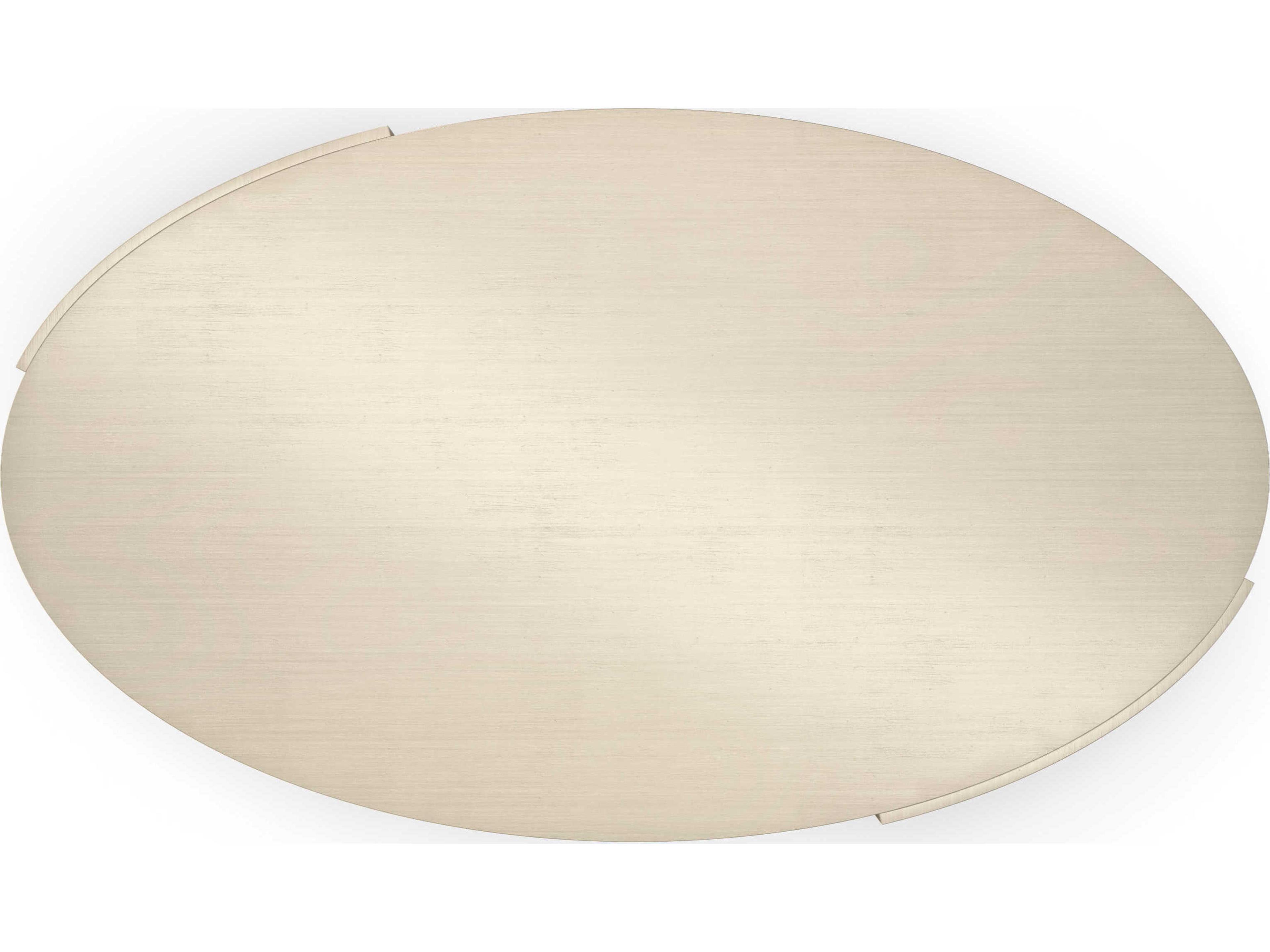 Caracole La Moda Da Vita 69" Oval Wood Thunder Smoked Stainless Steel Paint Coffee Table