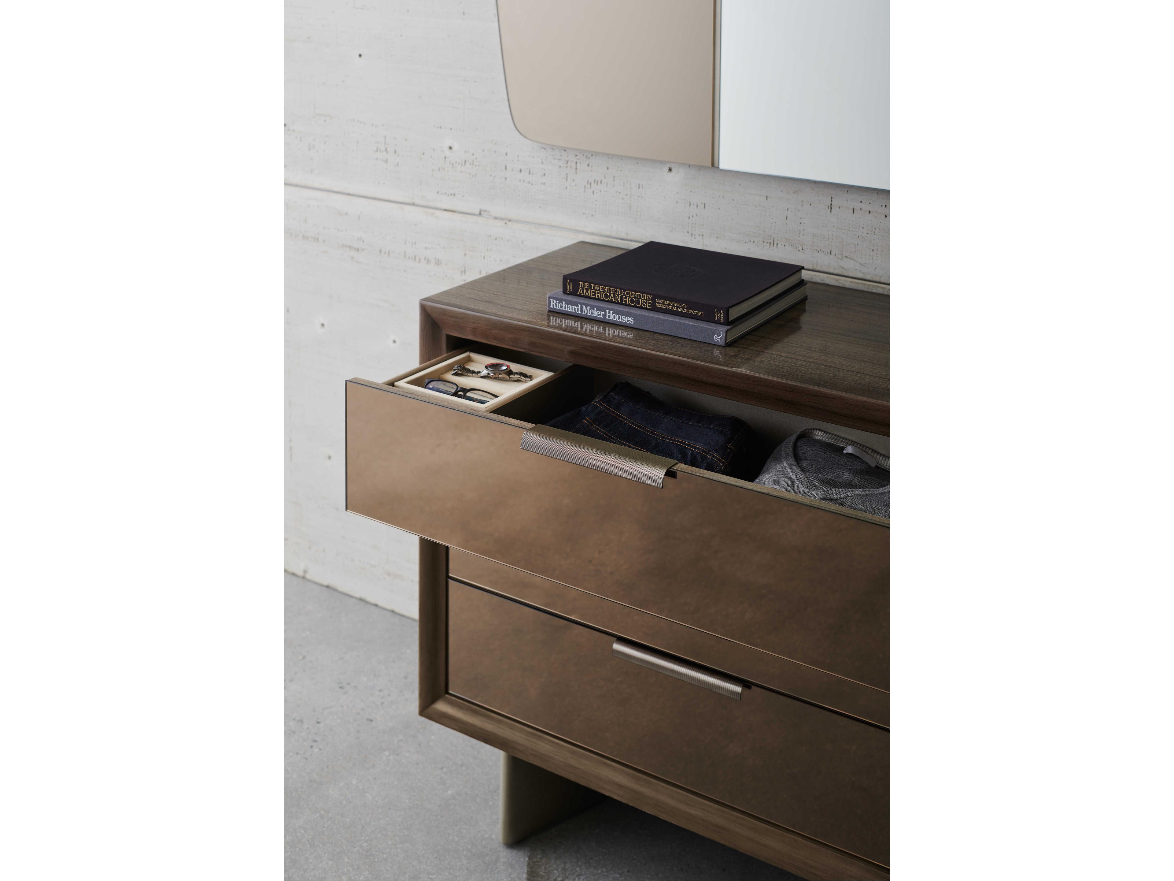 Caracole La Moda 6-Drawers Brown Birch Wood Double Dresser