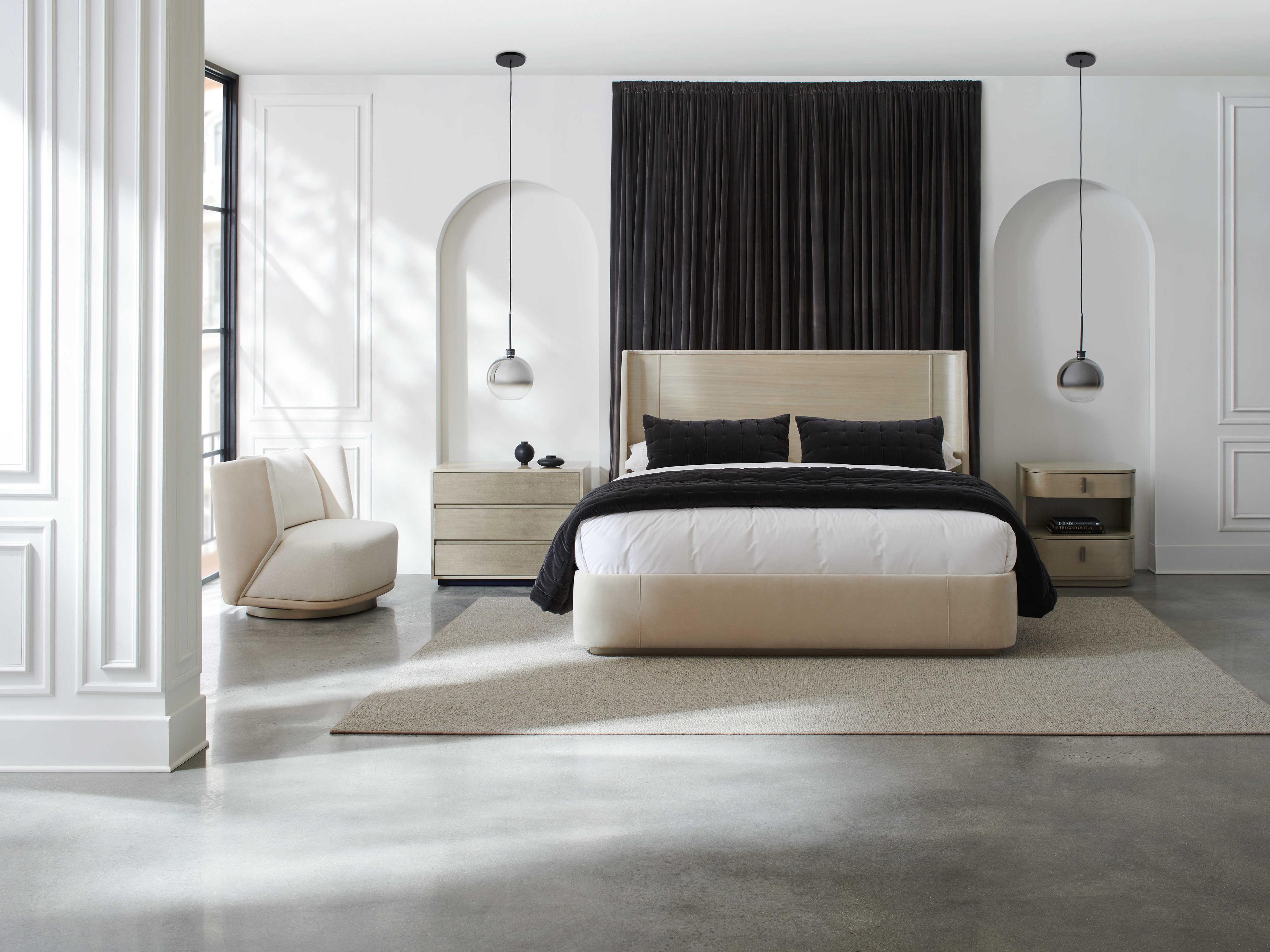 Caracole La Moda Da Vita Large 3-Drawers Brown Birch Wood Nightstand