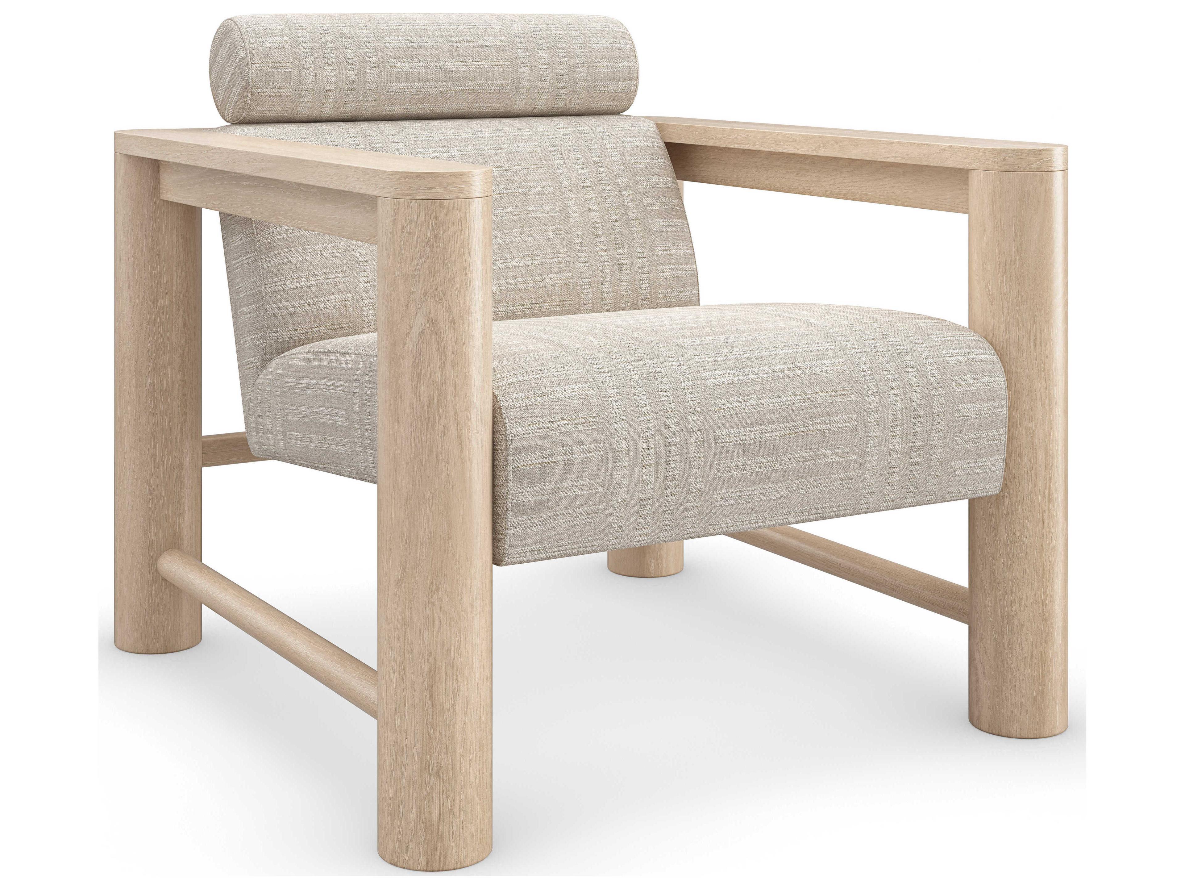 Modern Principles Unity Upholstered Accent Chair in Sun Drenched Oak with Lucent Bronze Accents