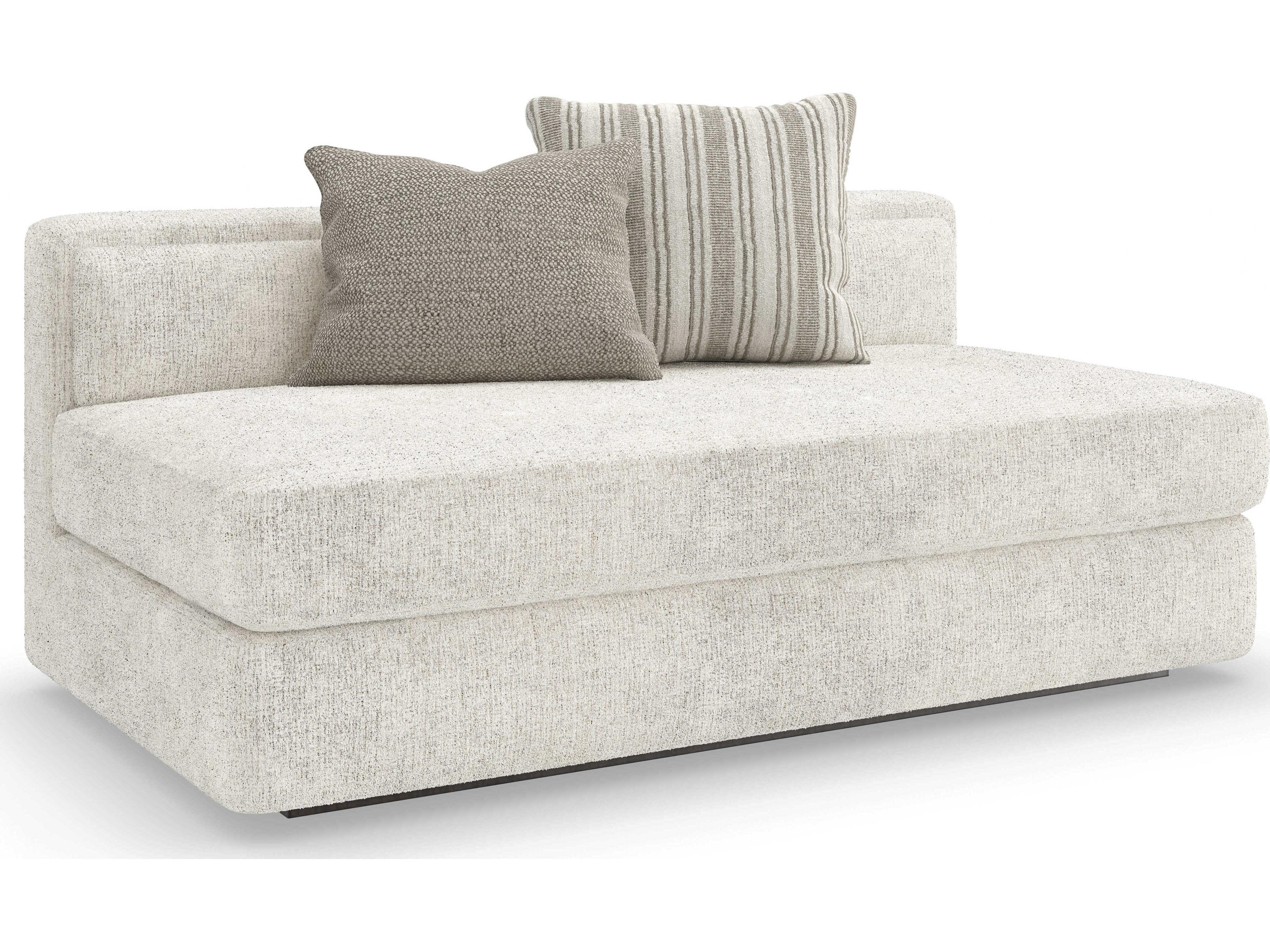 Modern Principles Unity Armless White Upholstered Loveseat