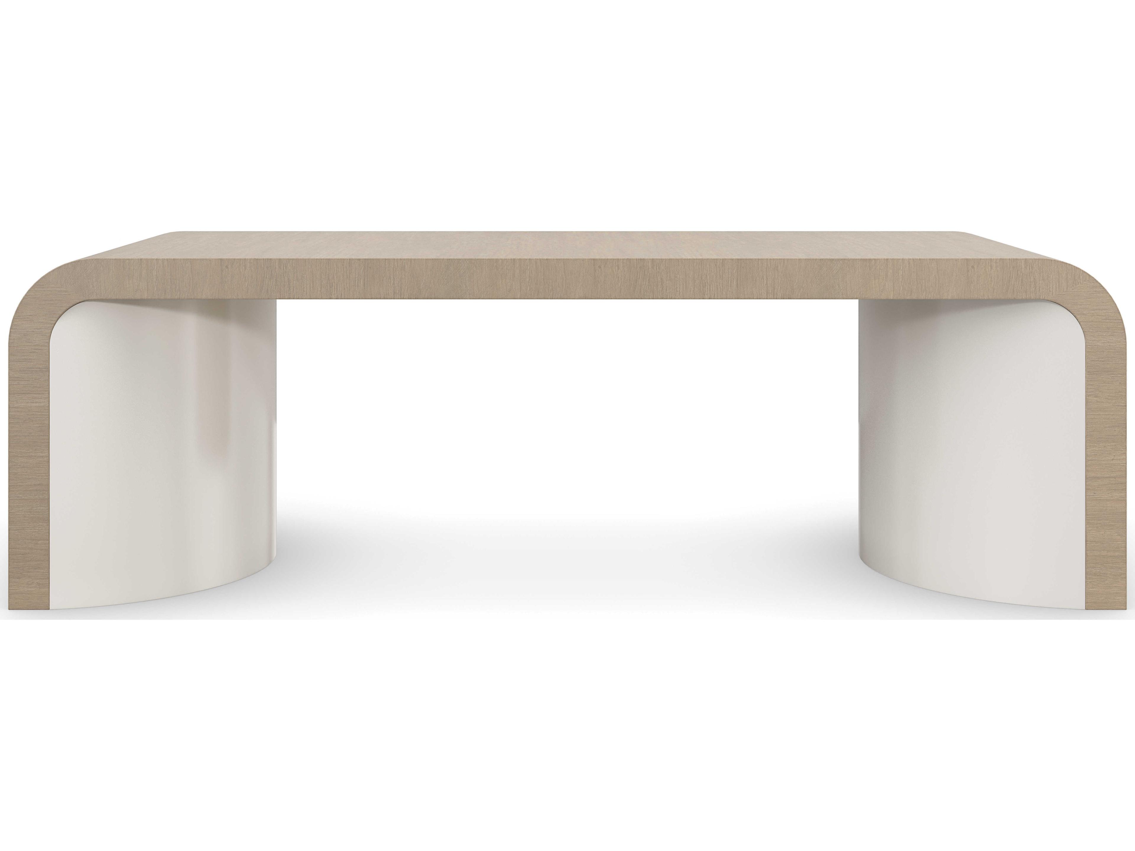 Caracole Modern Principles Movement 54" Rectangular Wood Sun Drenched Oak Textured Adobe Coffee Table