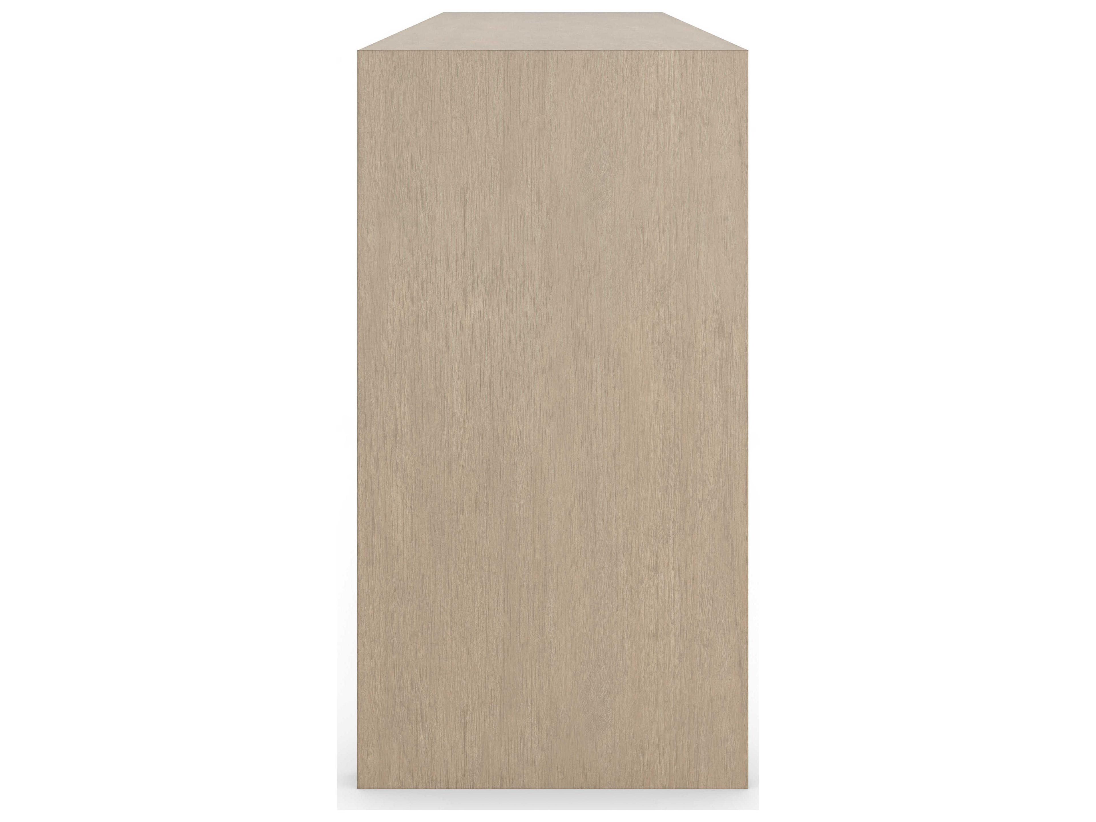 Caracole Modern Principles Unity 78" Oak Wood Sun Drenched Lucent Bronze Plated Metal Credenza Sideboard