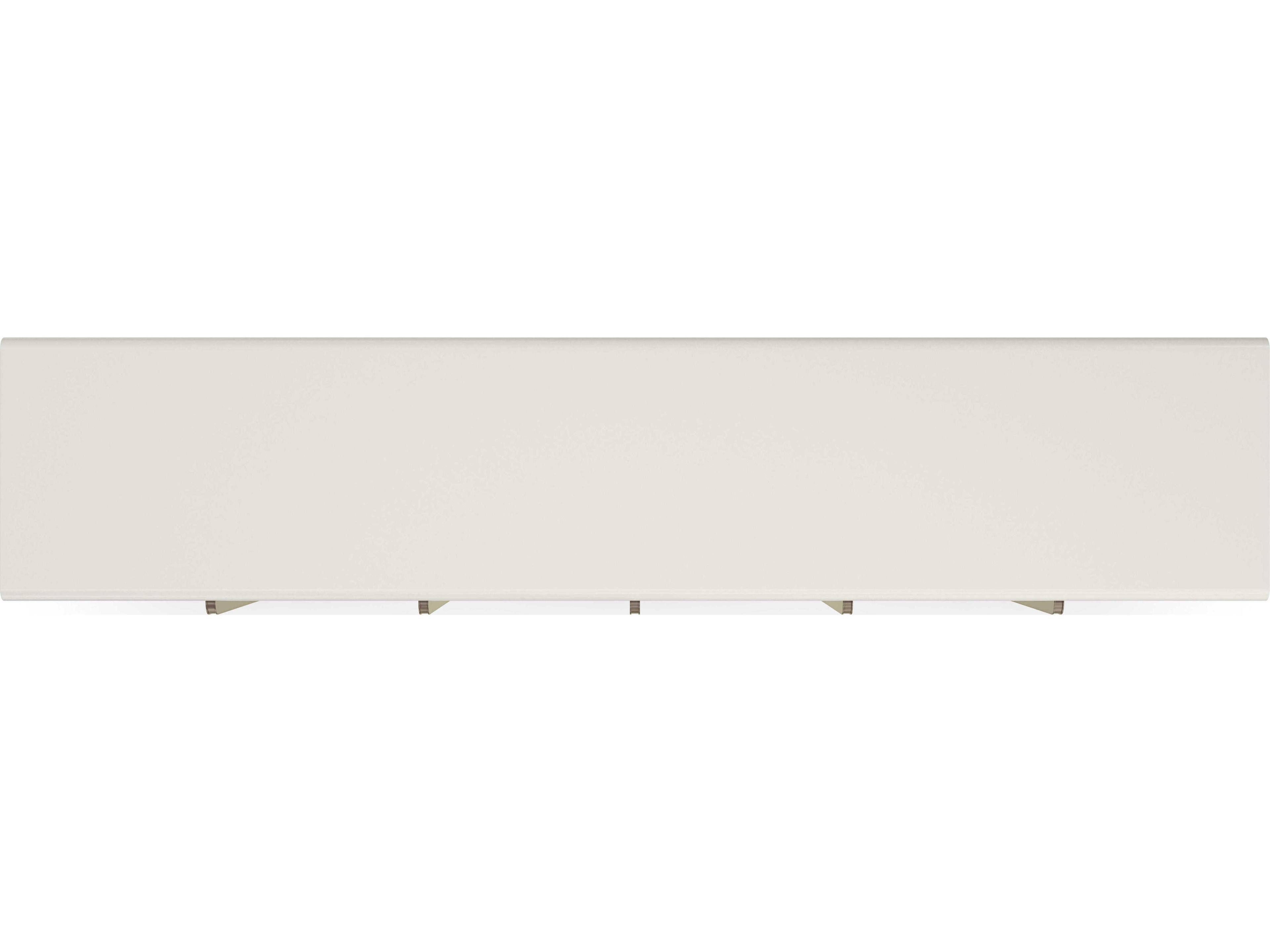 Caracole Modern Principles Emphasis 86" Birch Wood Almost White Textured Adobe Lucent Bronze Plated Metal Credenza Sideboard