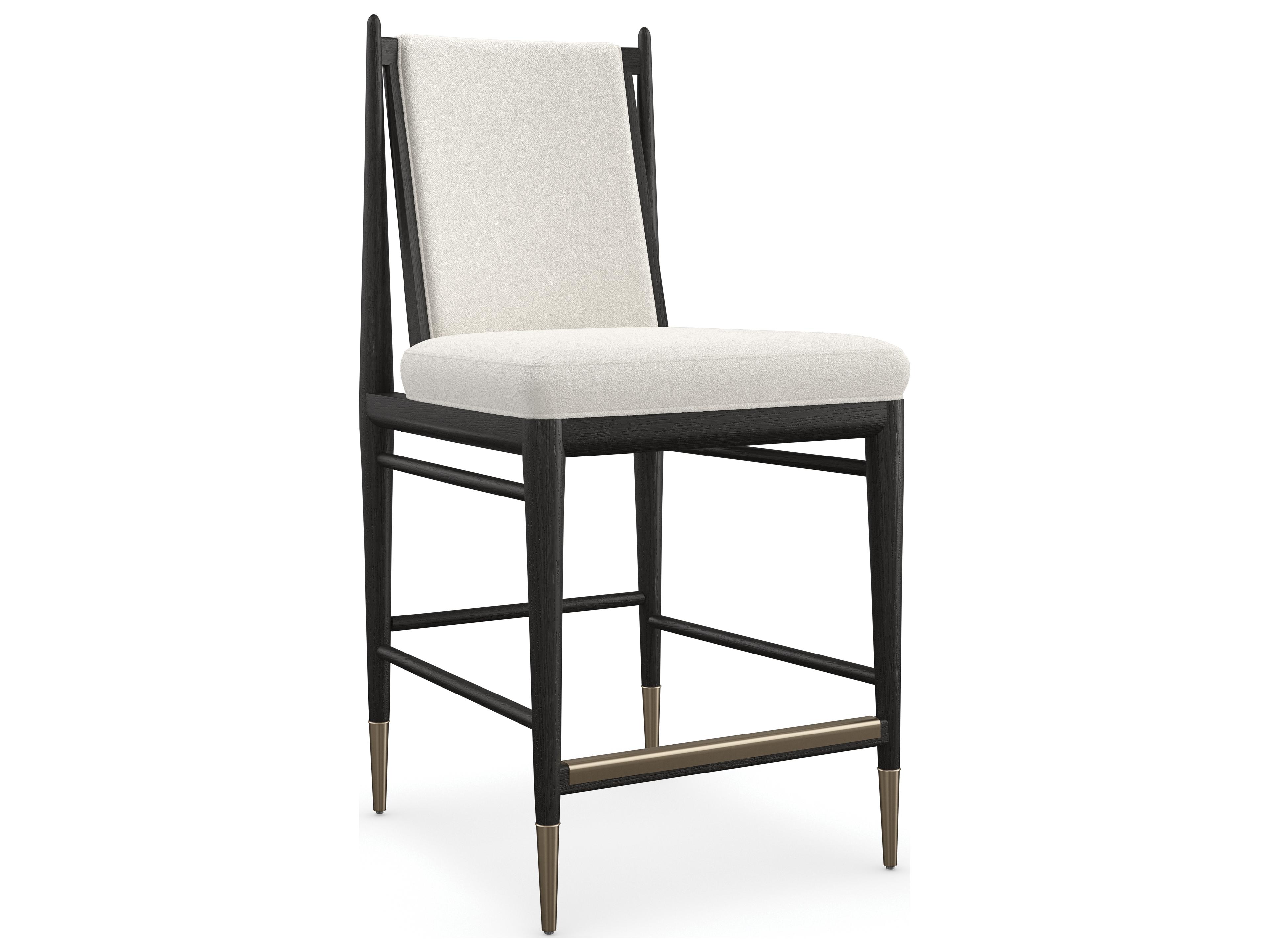 Caracole Modern Principles Unity Upholstered Oak Wood Counter Stool