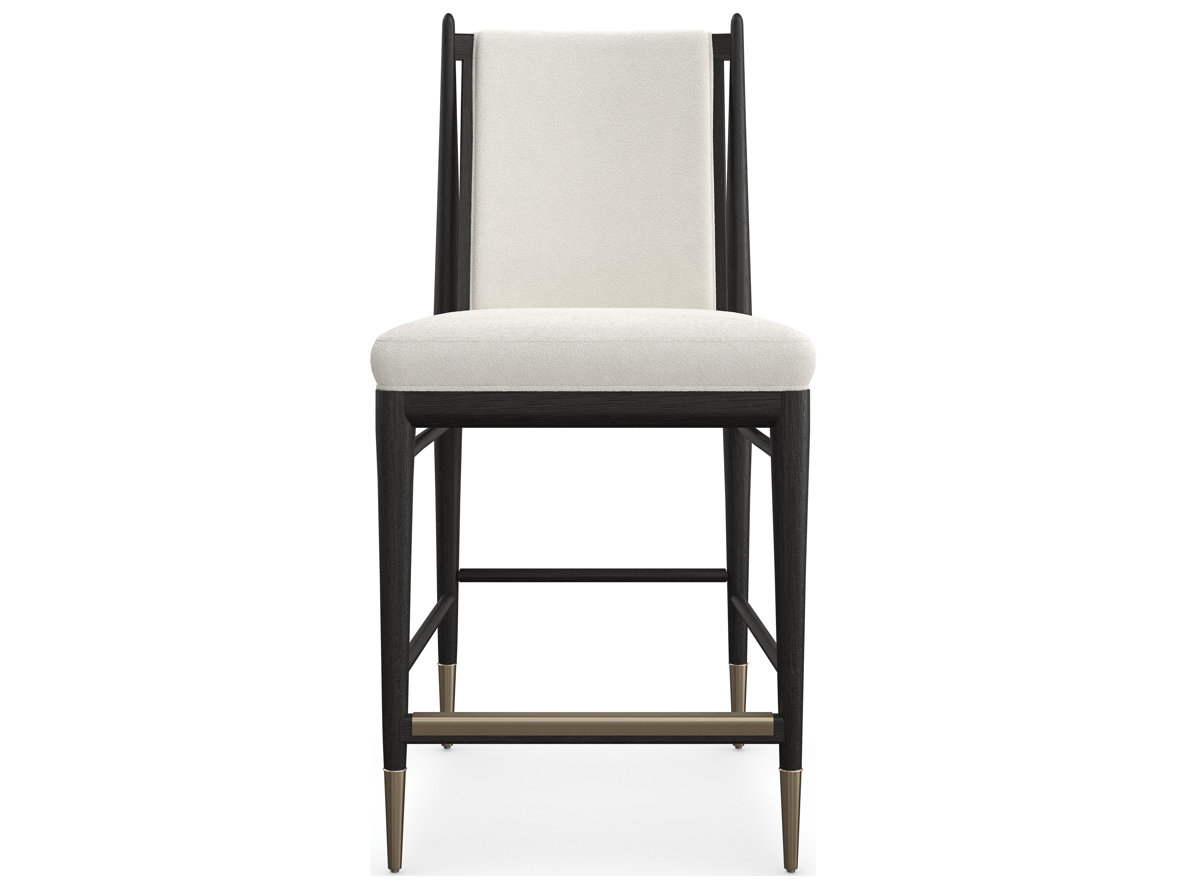 Caracole Modern Principles Unity Upholstered Oak Wood Counter Stool