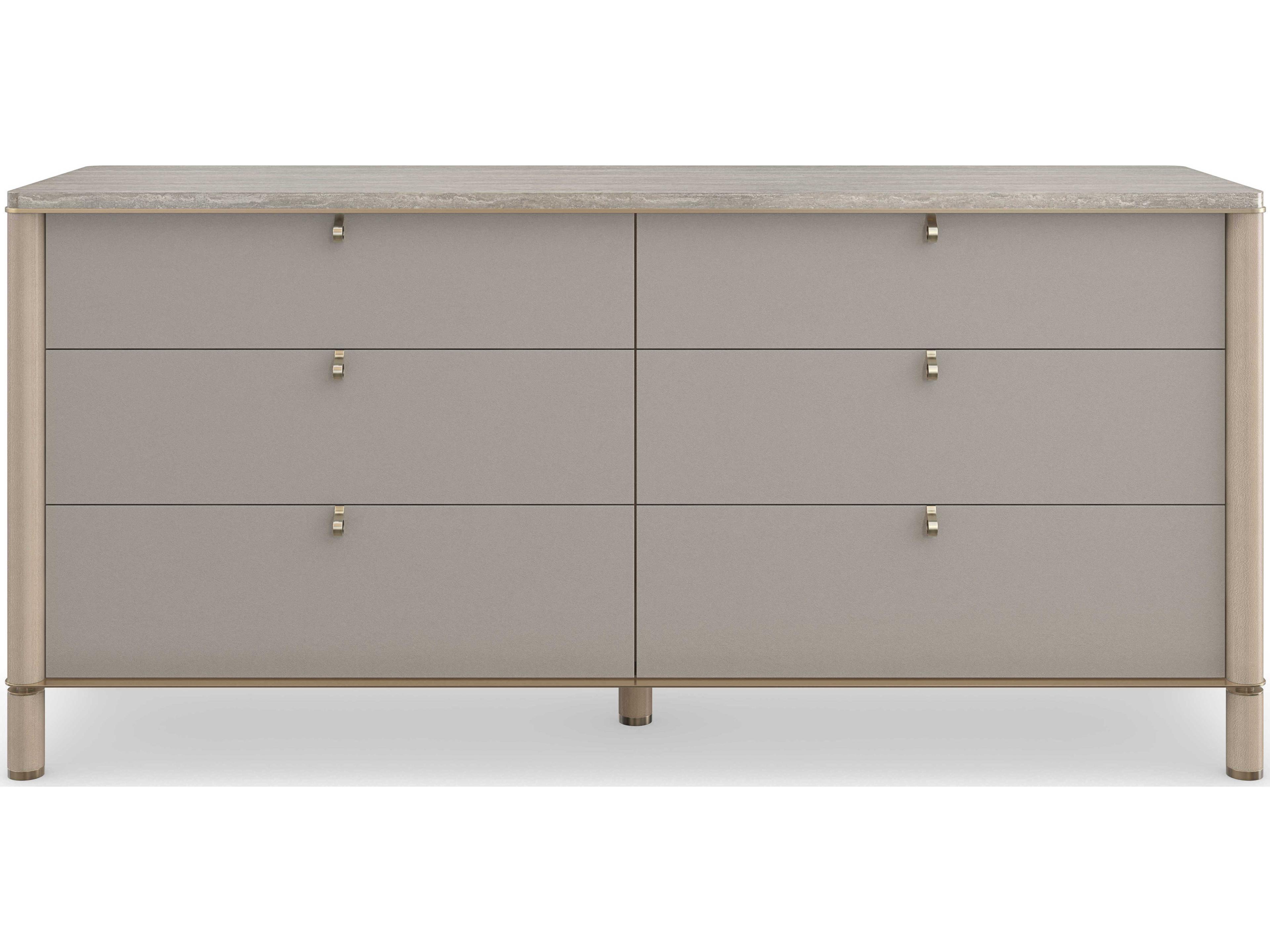 Caracole Modern Principles Balance 6-Drawers Brown Hardwood Double Dresser