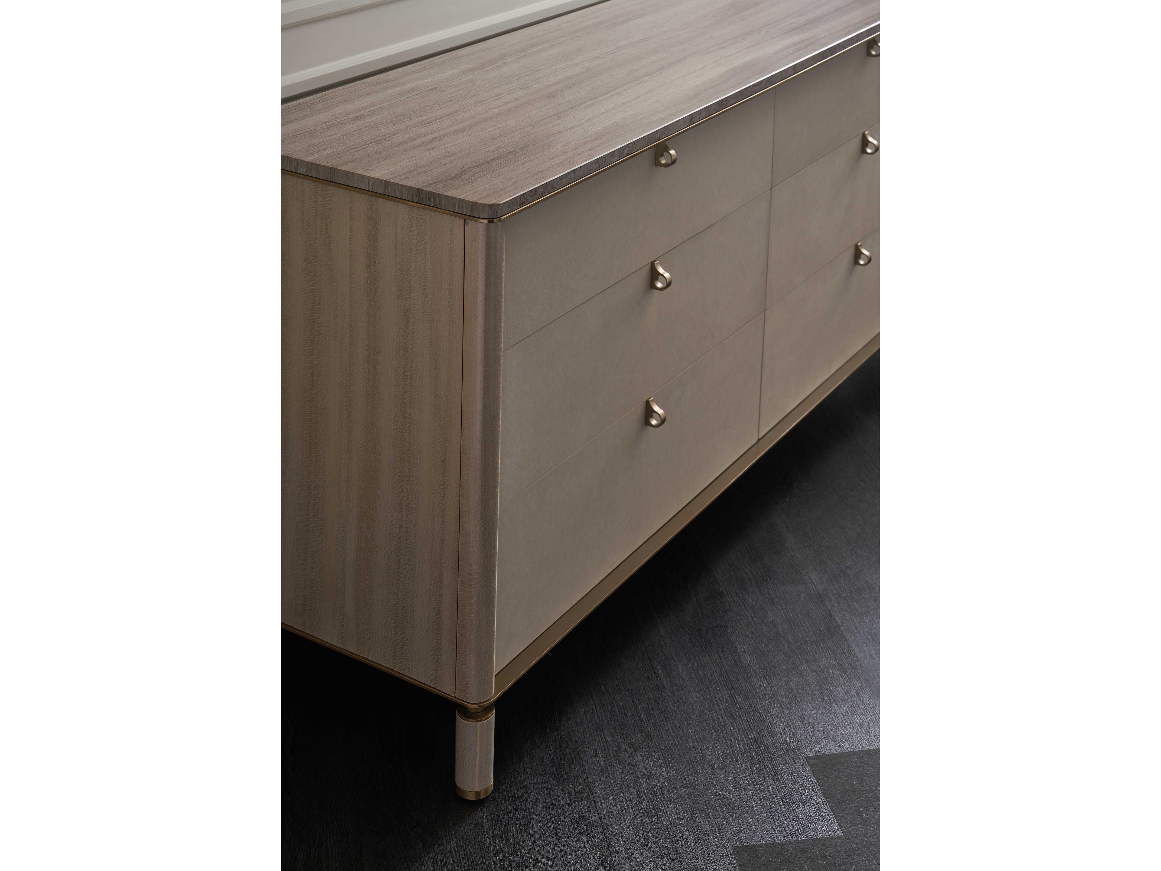Caracole Modern Principles Balance 6-Drawers Brown Hardwood Double Dresser