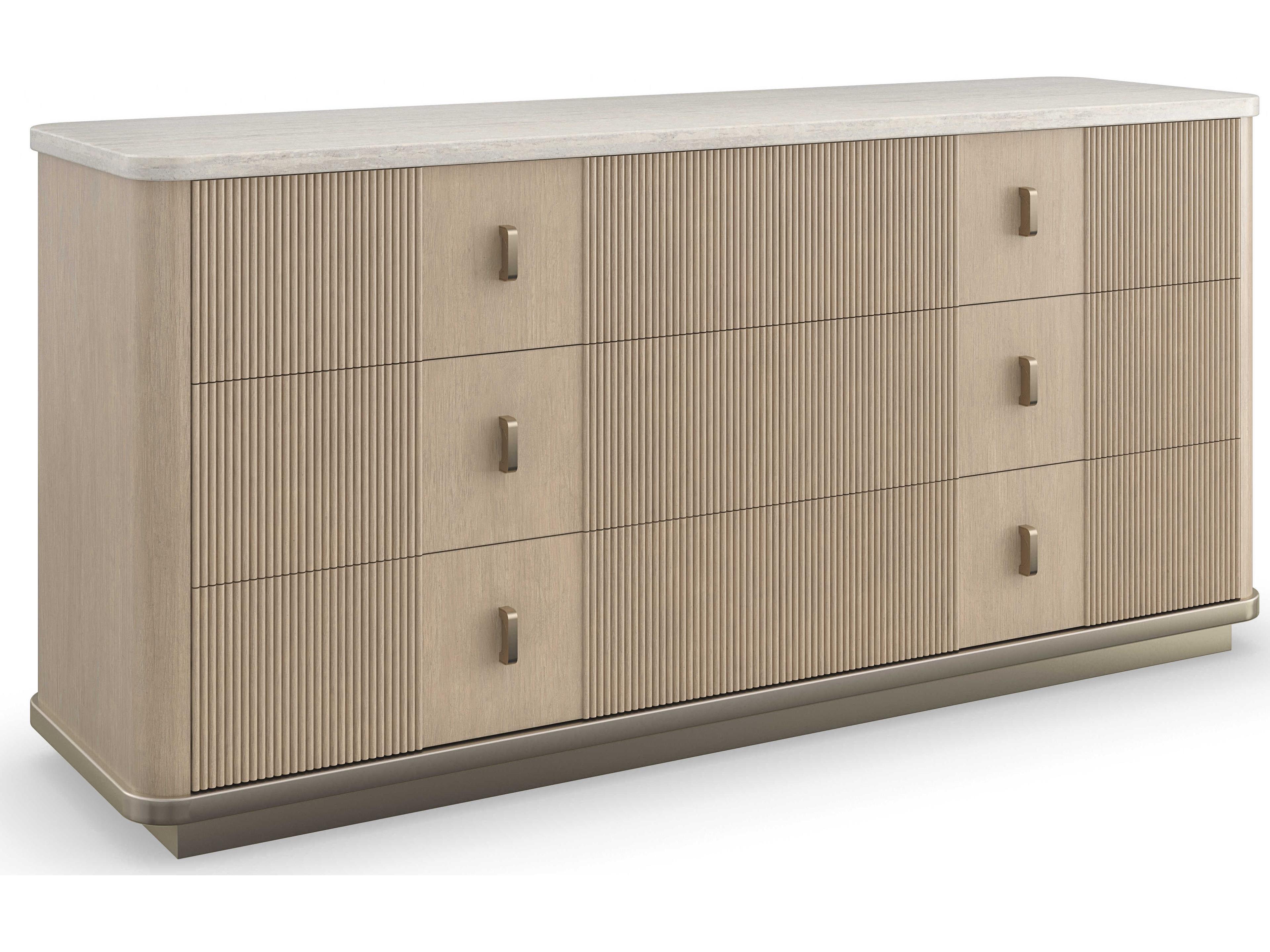 Modern Principles Rhythm Six-Drawer Dresser with Travertine Top