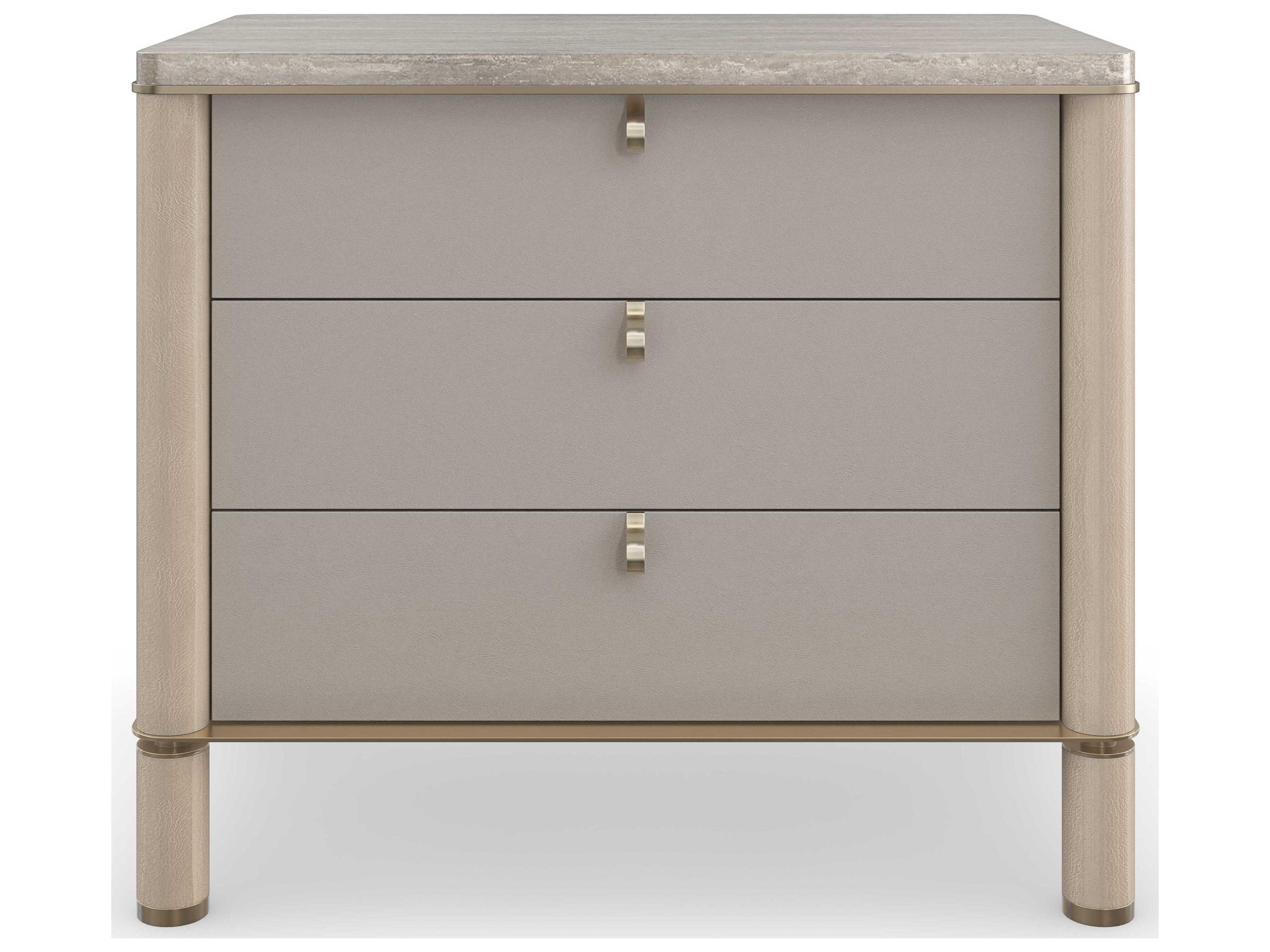 Caracole Modern Principles Balance 3-Drawers Brown Hardwood Nightstand