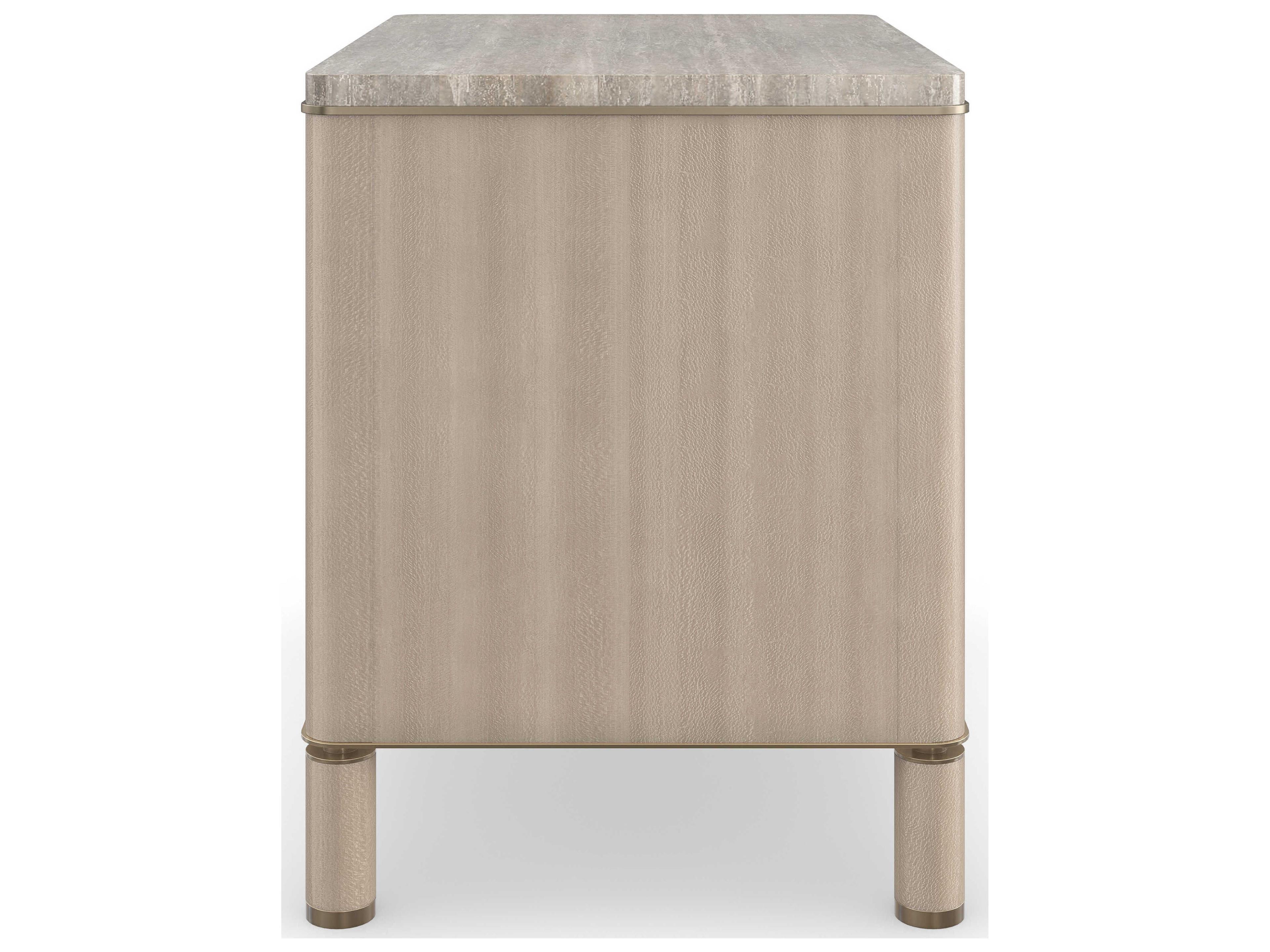Caracole Modern Principles Balance 3-Drawers Brown Hardwood Nightstand
