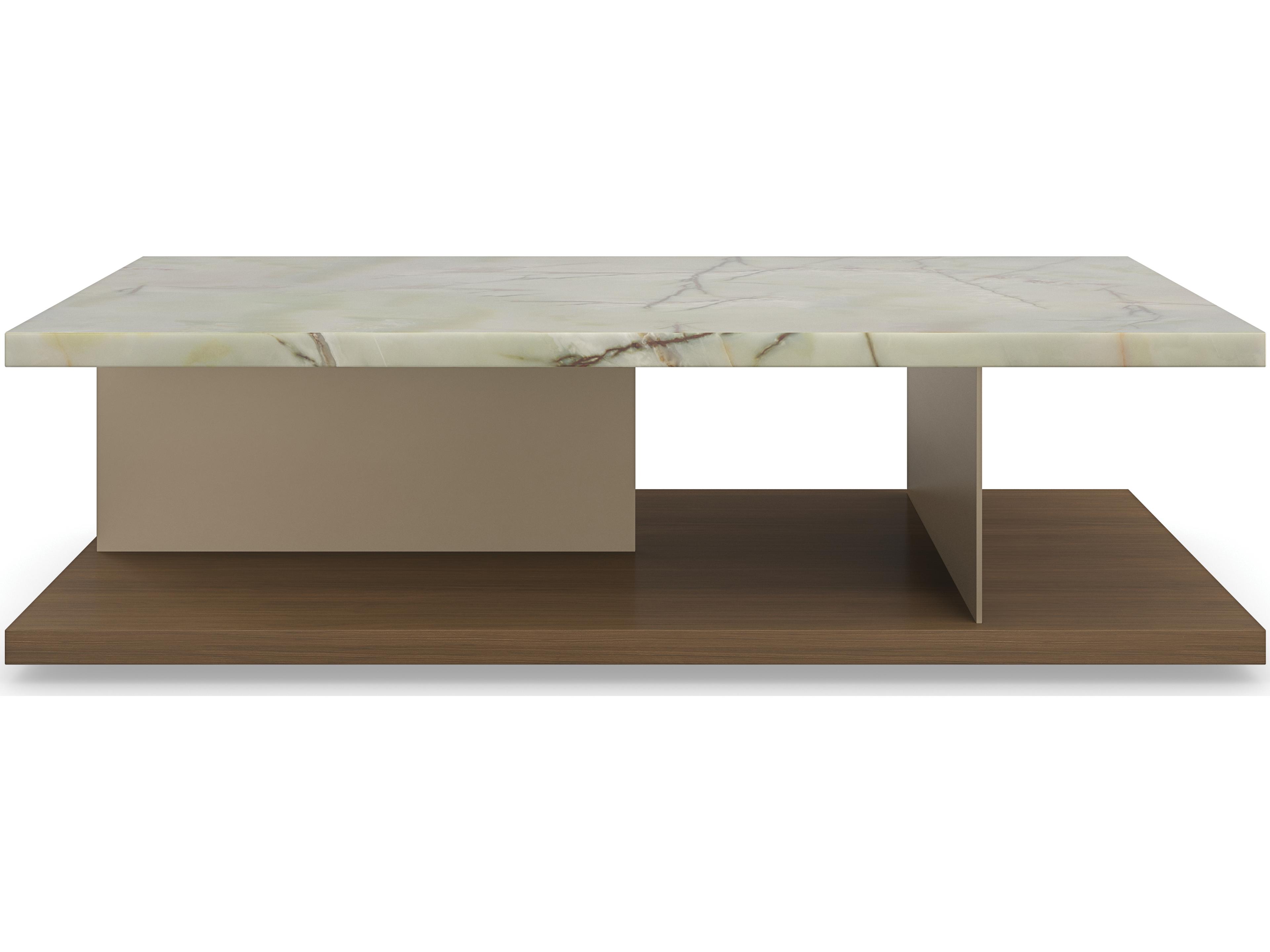 Caracole Modern Resort Cape Verde Rectangular Stone Coffee Table