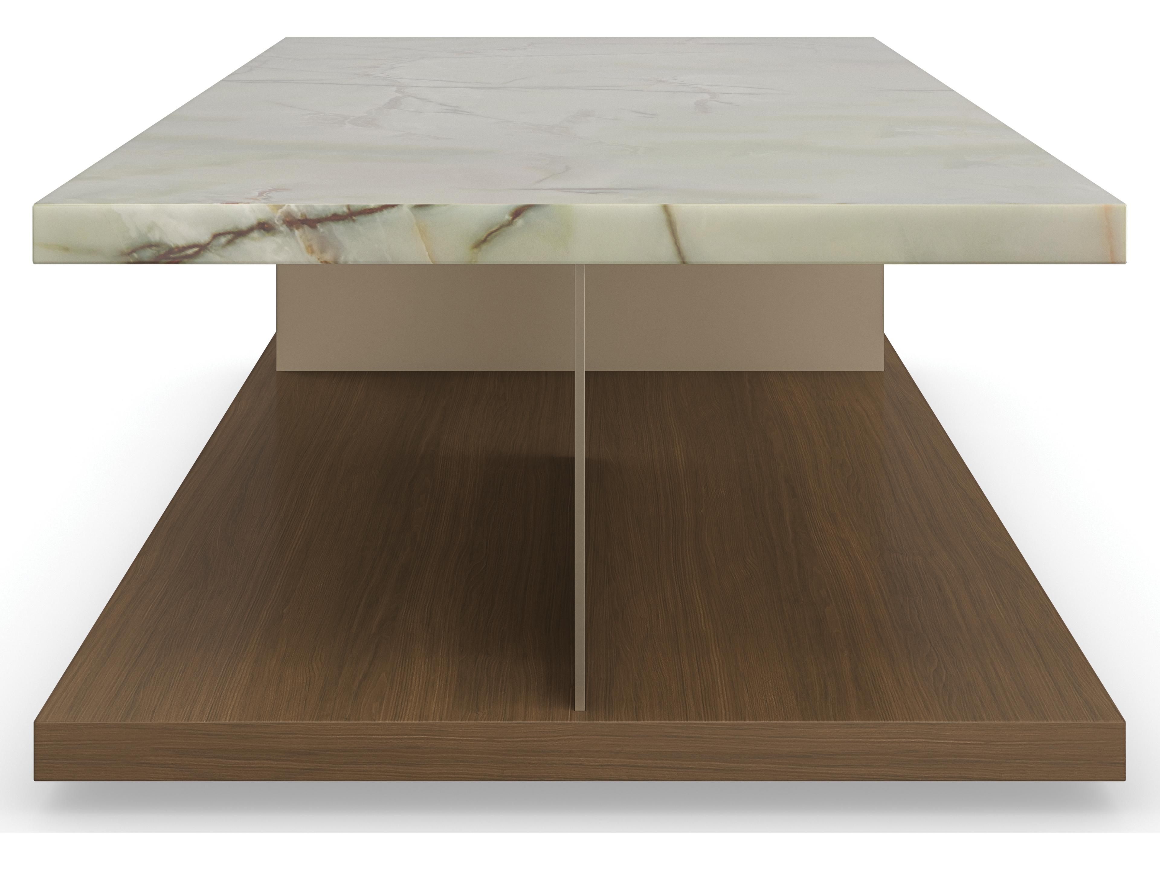 Caracole Modern Resort Cape Verde Rectangular Stone Coffee Table