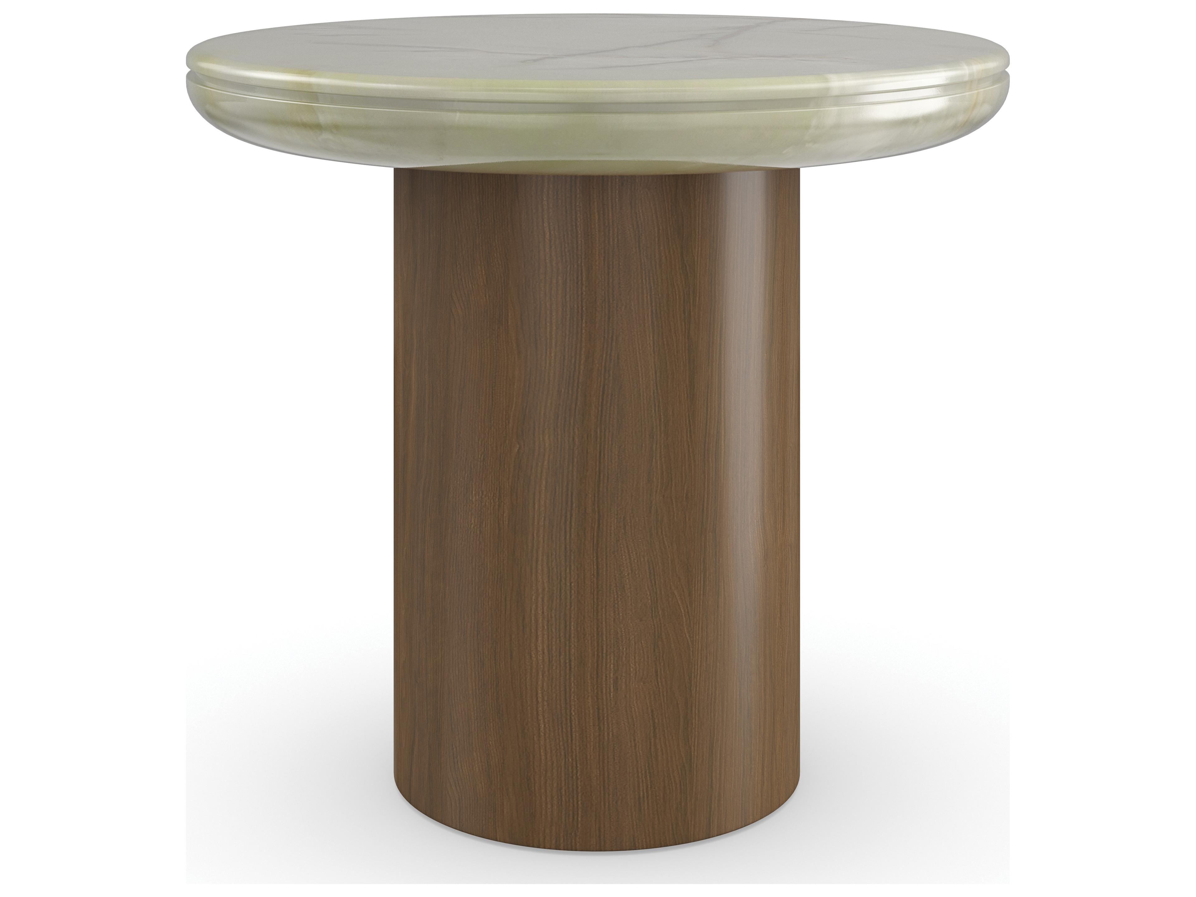 Modern Resort Cape Verde Round Stone End Table