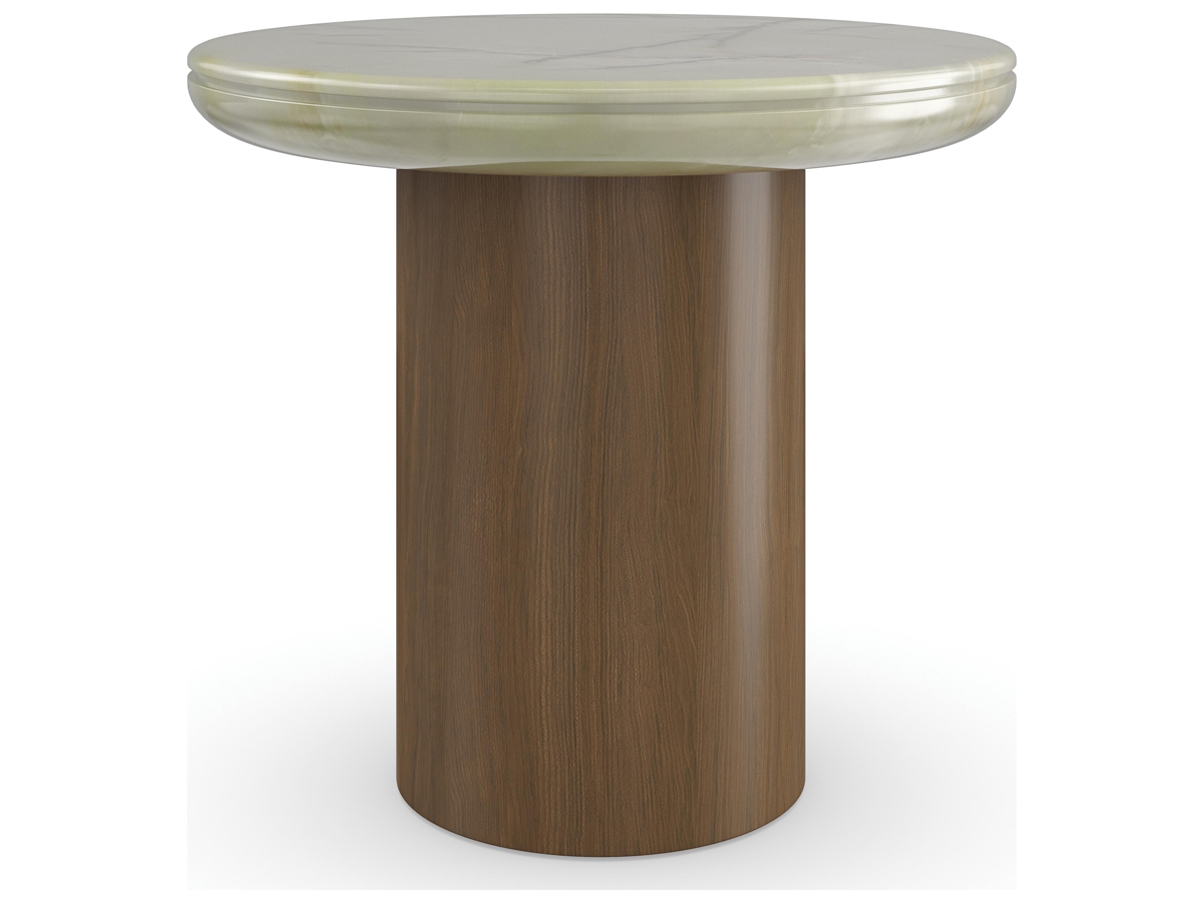 Caracole Modern Resort Cape Verde Round Stone End Table