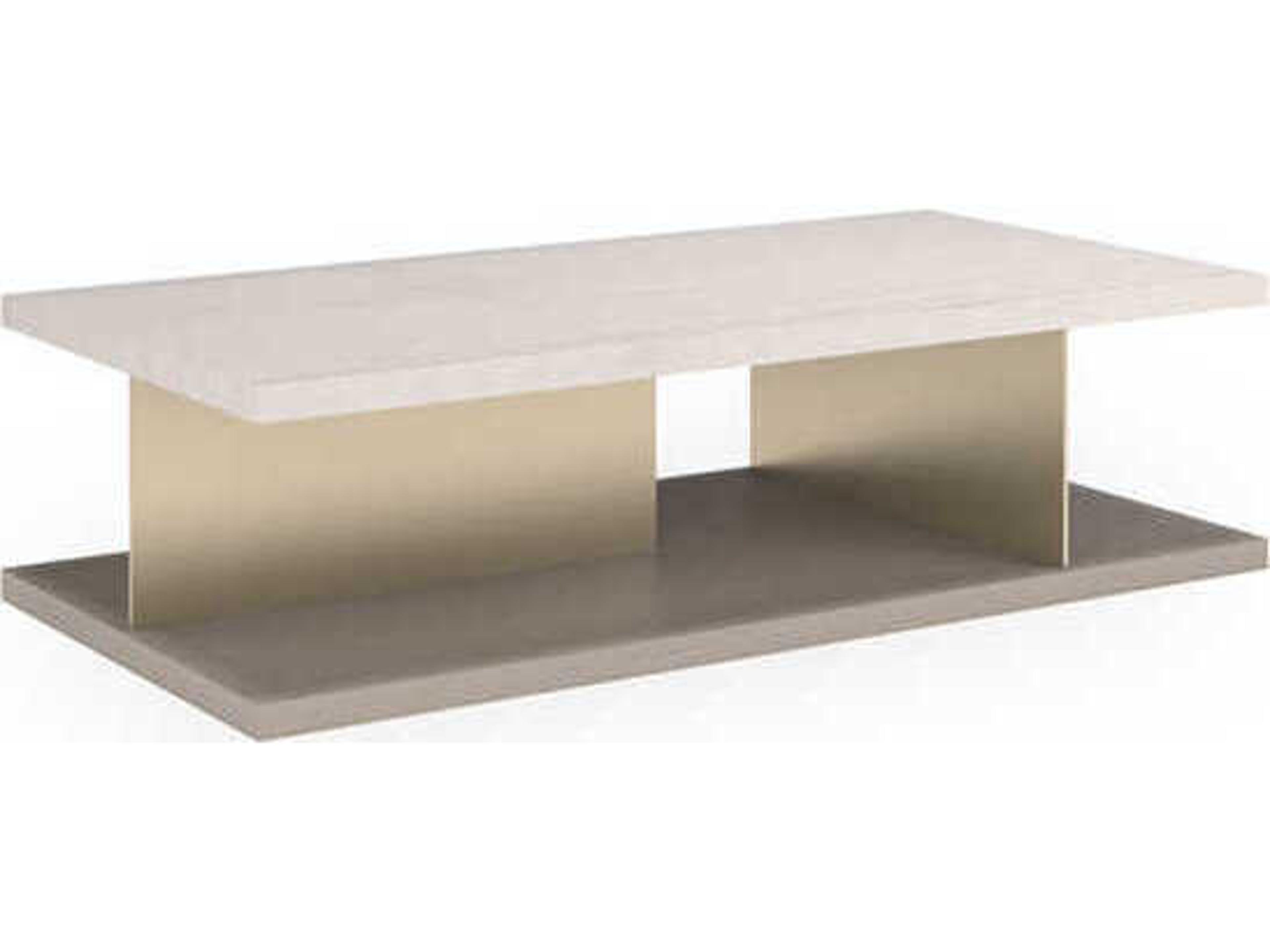 Caracole Modern Resort Cape Verde Rectangular Marble Coffee Table