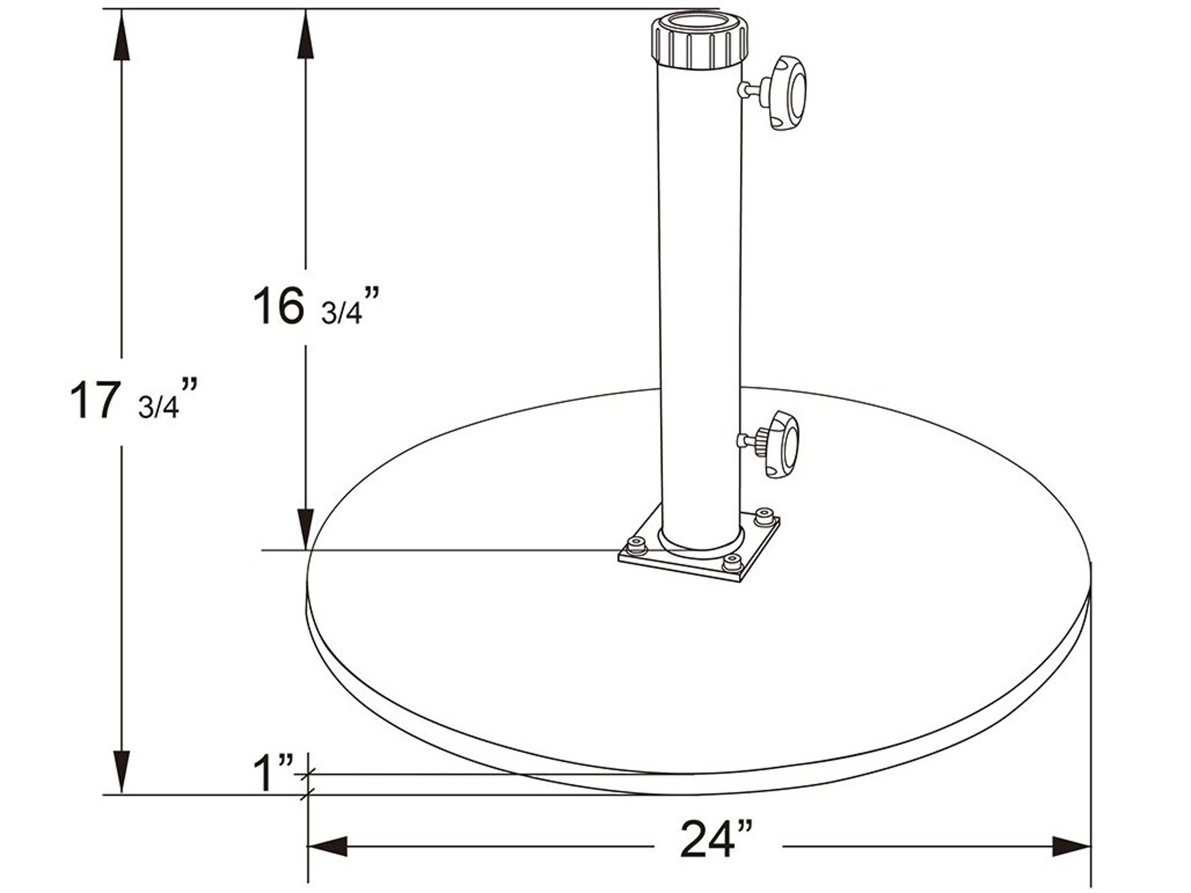 California Umbrella Quick Ship 95 Pound Cast Iron Umbrella Base
