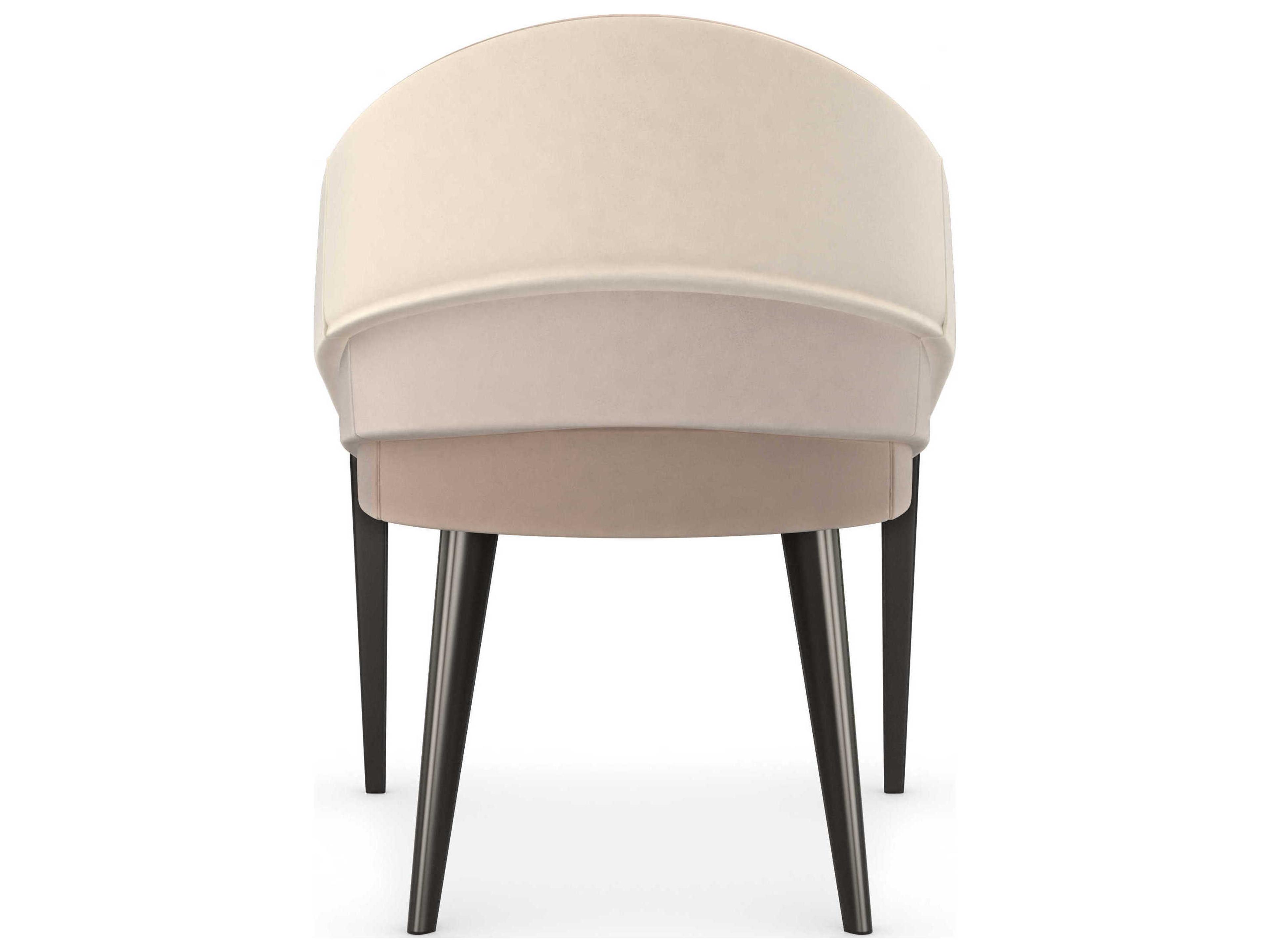 Caracole Signature Metropolitan On All Levels Birch Wood Beige Upholstered Arm Dining Chair