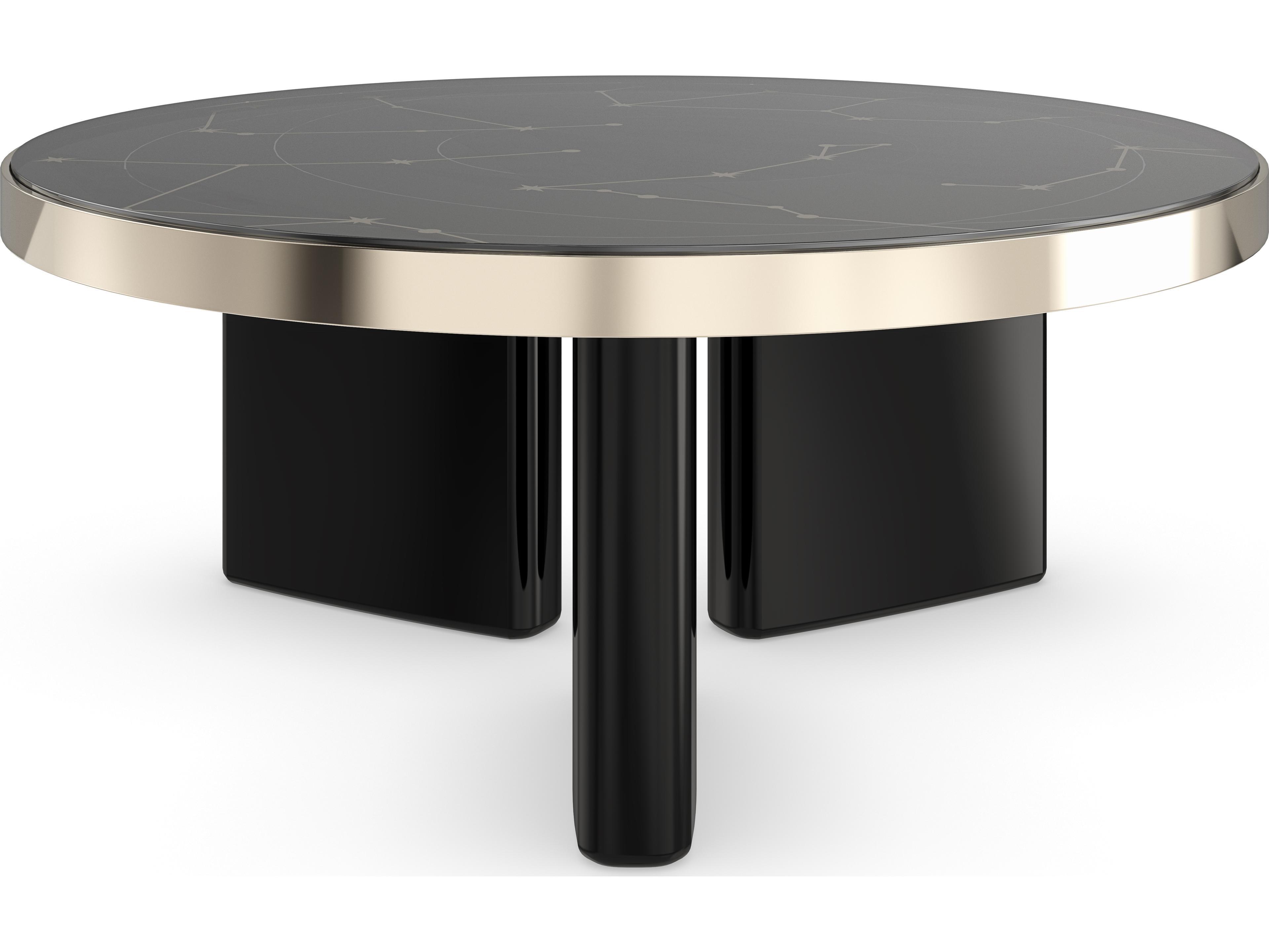 Caracole Signature Debut Umbra Round Glass Coffee Table