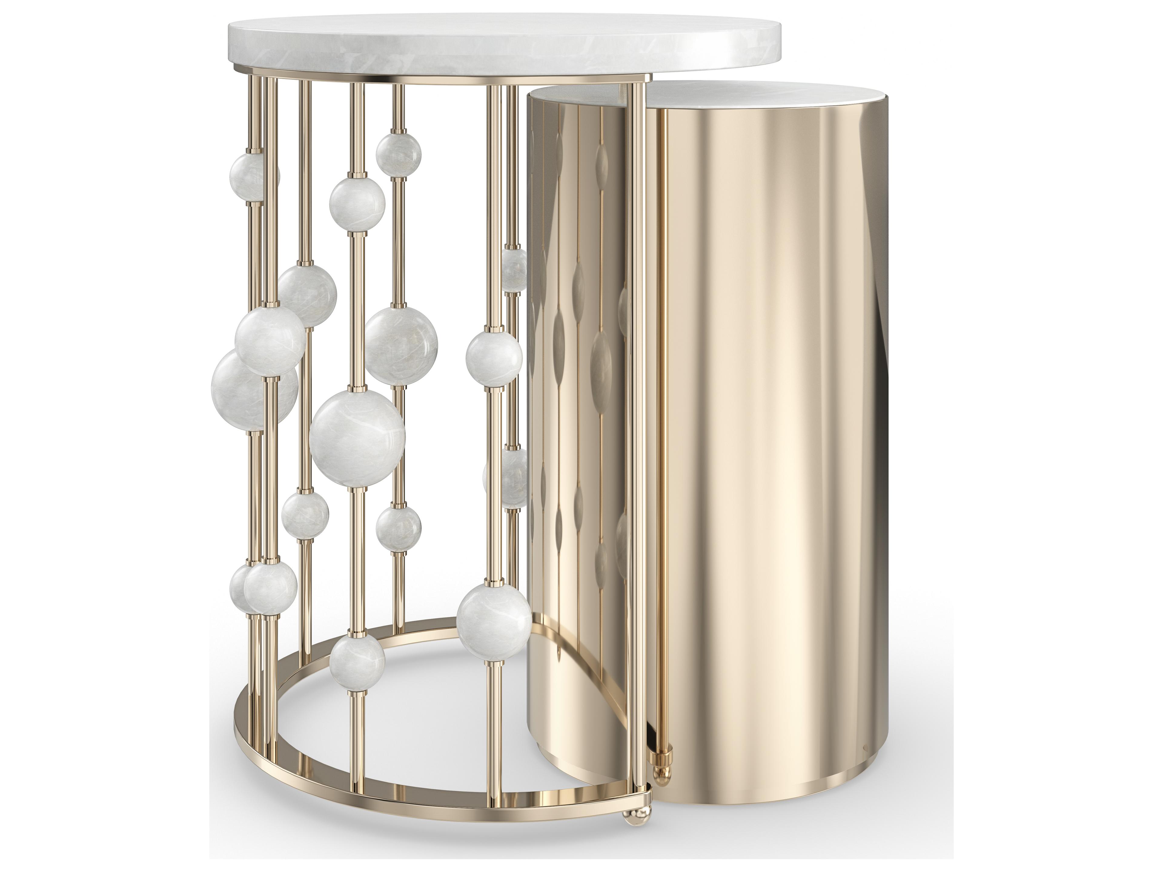 Caracole Signature Debut Orbit Round Marble End Table