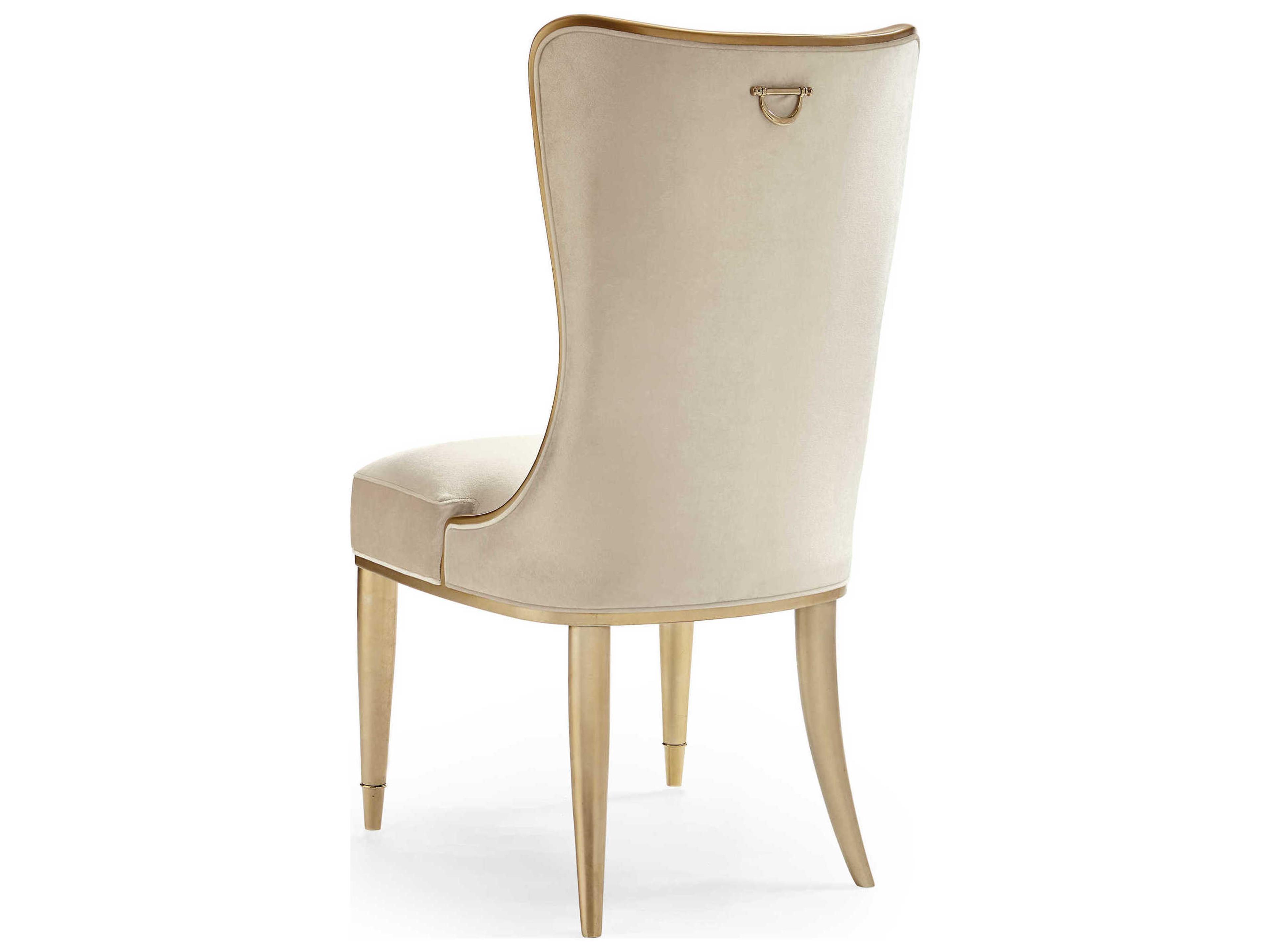 Caracole Signature Debut Sophisticates Birch Wood Beige Upholstered Side Dining Chair